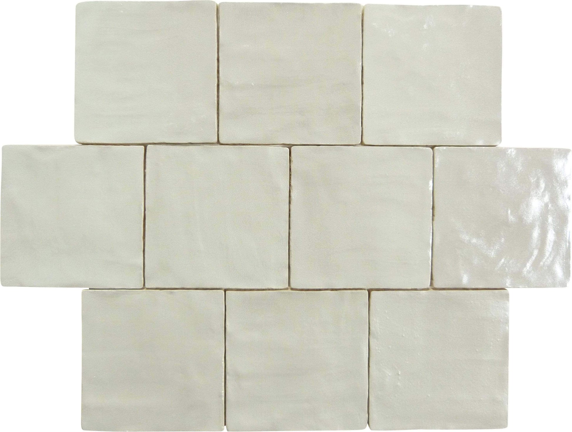 Jubilee Silver Moon 4" x 4" Square Shimmer Ceramic Tile Matrix Mosaics