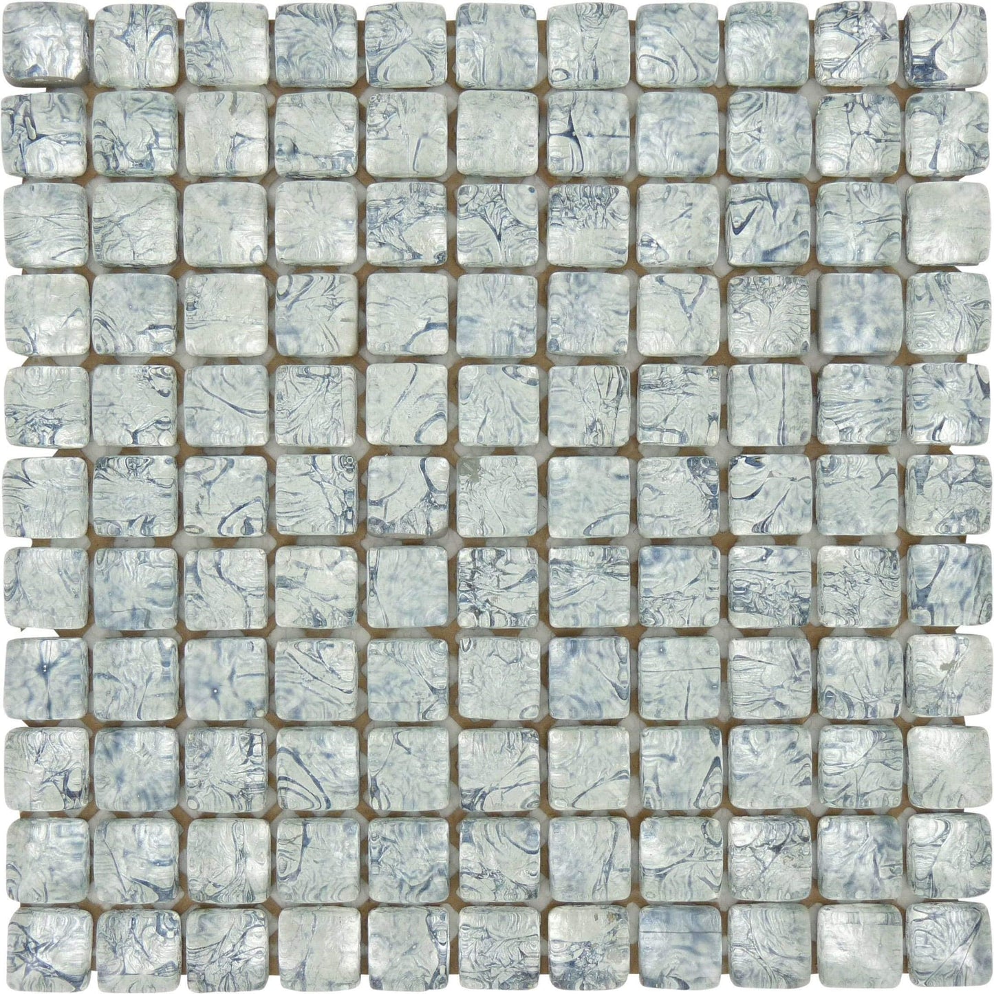 On the Rox Silver 1'' x 1'' Glossy Glass Tile Millenium Products