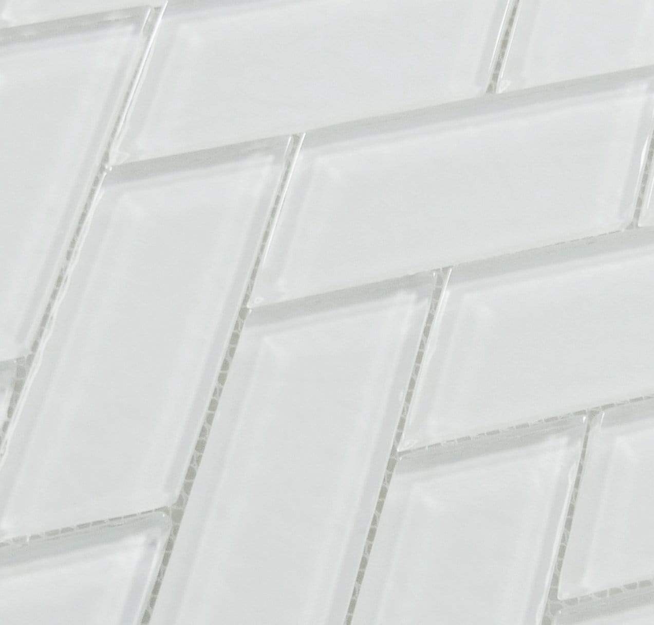 White Turning Point 2" x 4" Glass Tile Millenium Products