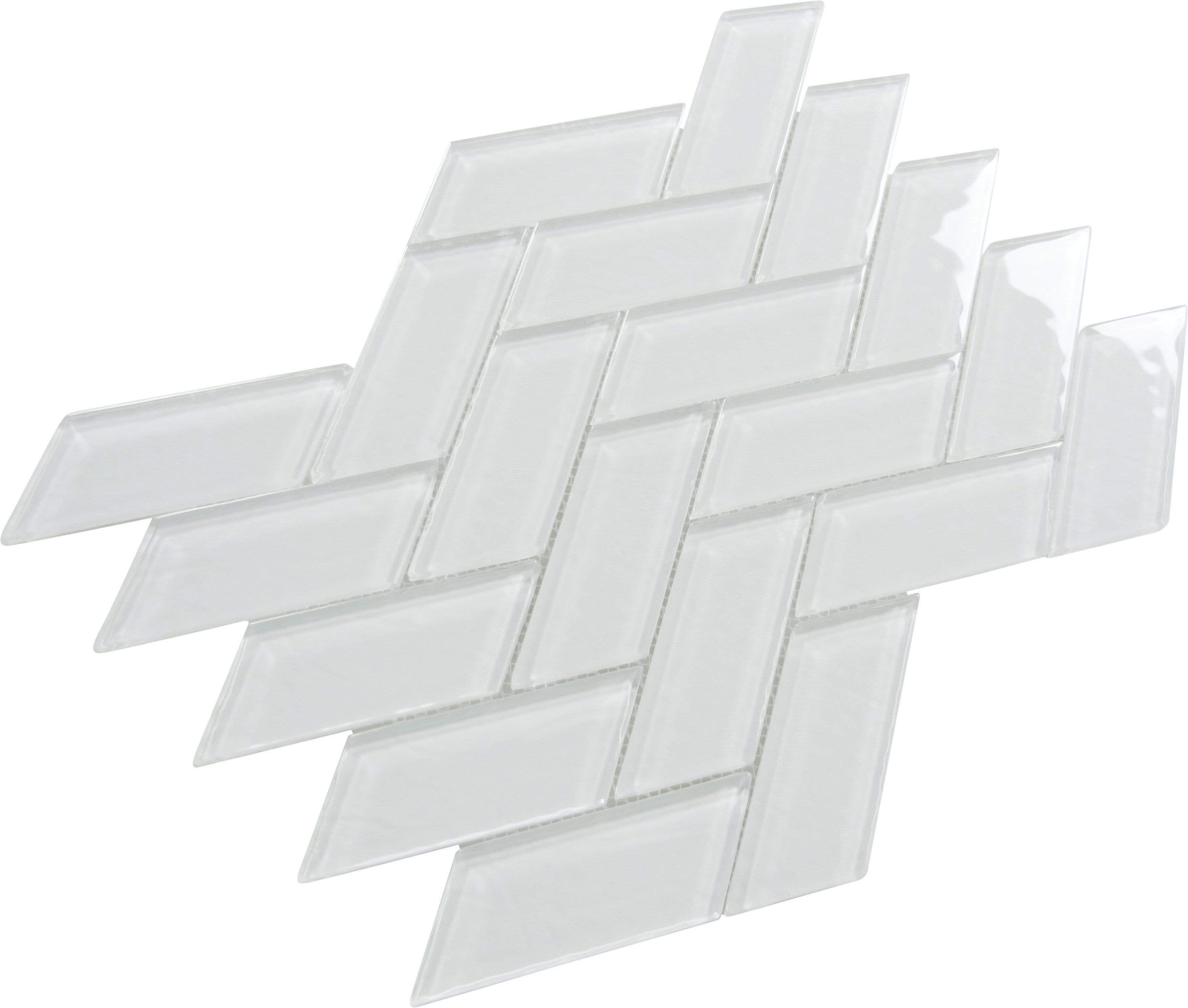 White Turning Point 2" x 4" Glass Tile Millenium Products