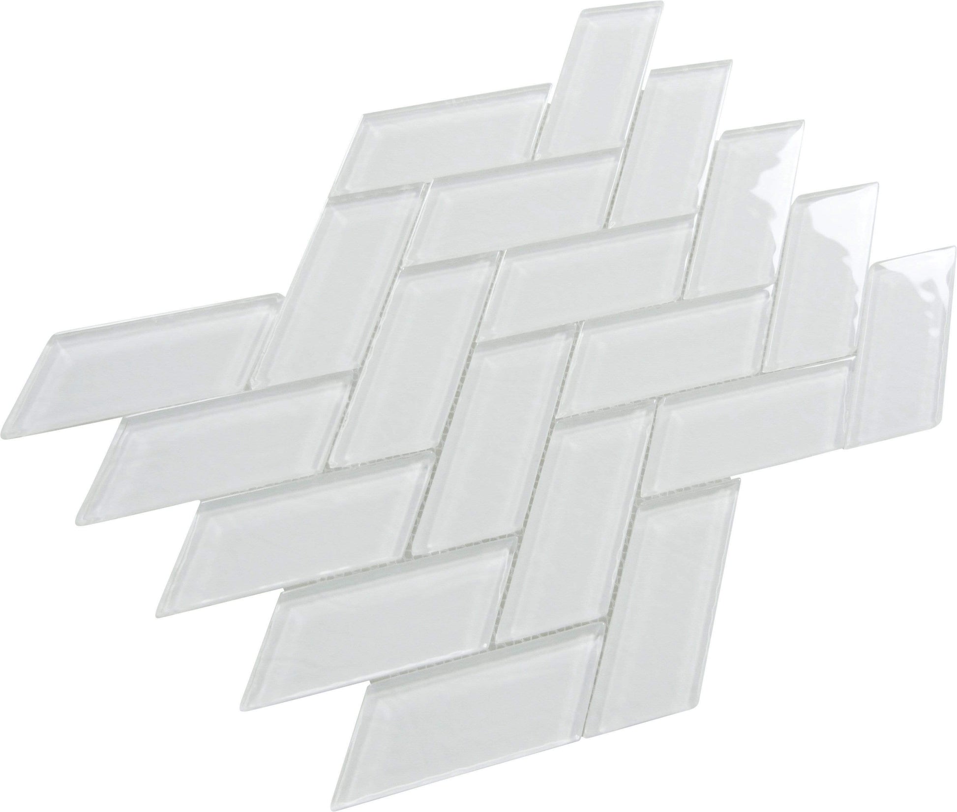 White Turning Point 2" x 4" Glass Tile Millenium Products