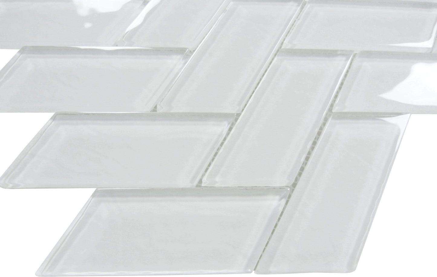 White Turning Point 2" x 4" Glass Tile Millenium Products