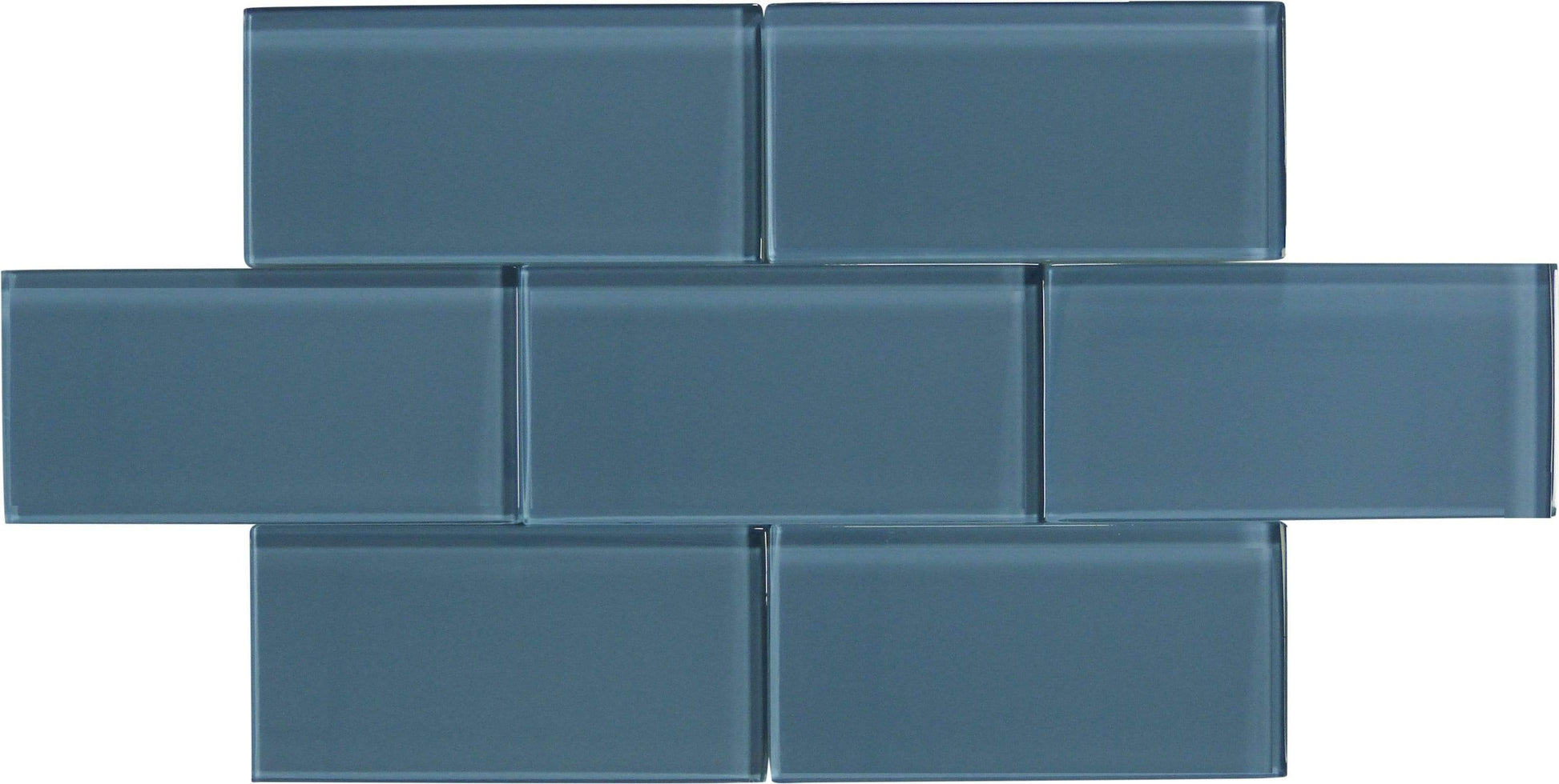 Downpour Blue 3'' x 6'' Glossy Glass Subway Tile Millenium Products