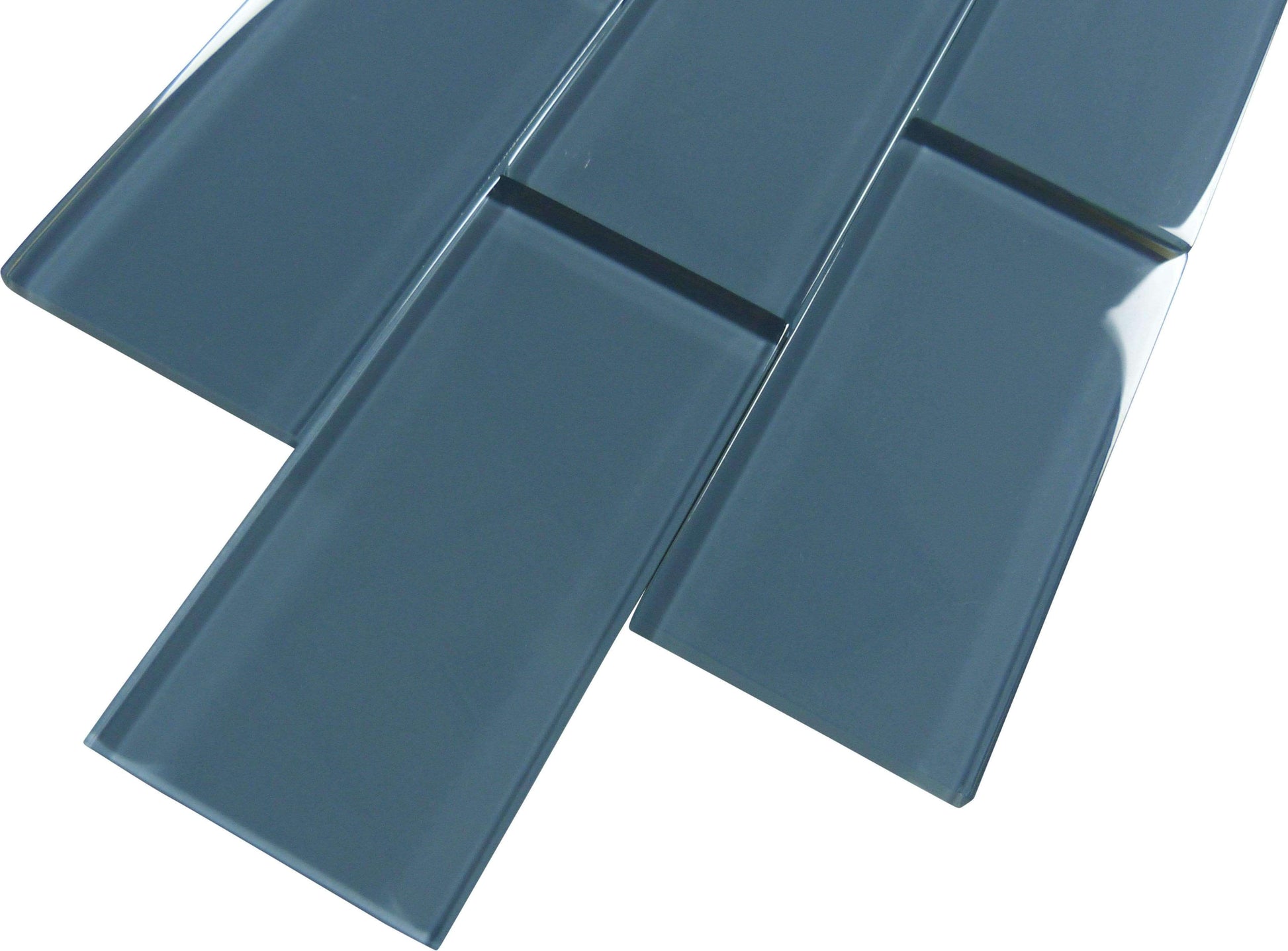 Downpour Blue 3'' x 6'' Glossy Glass Subway Tile Millenium Products