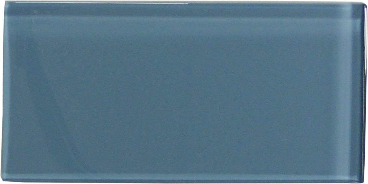 Downpour Blue 3'' x 6'' Glossy Glass Subway Tile Millenium Products