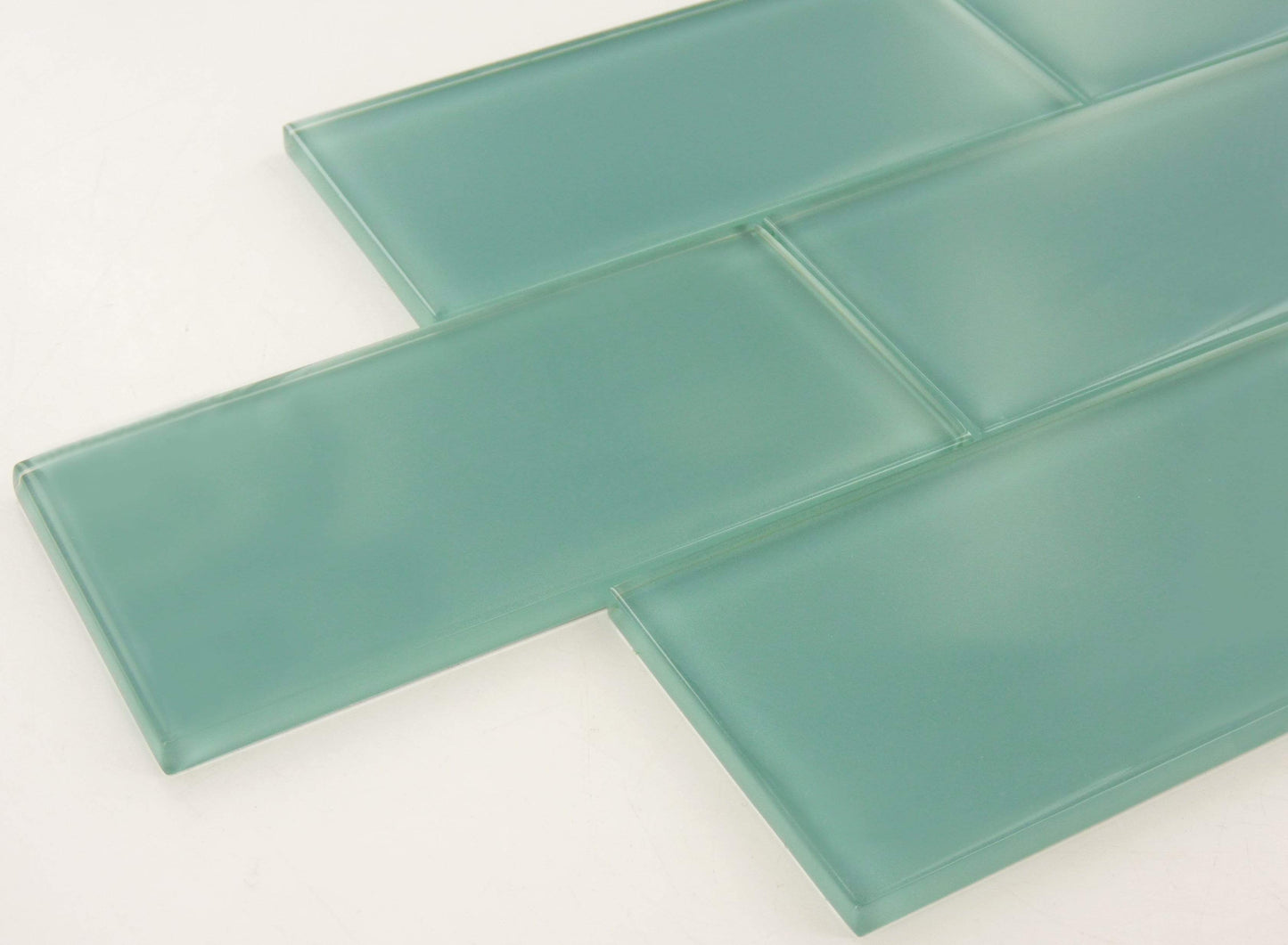 Teal Green 3'' x 6'' Glossy Glass Subway Tile Millenium Products