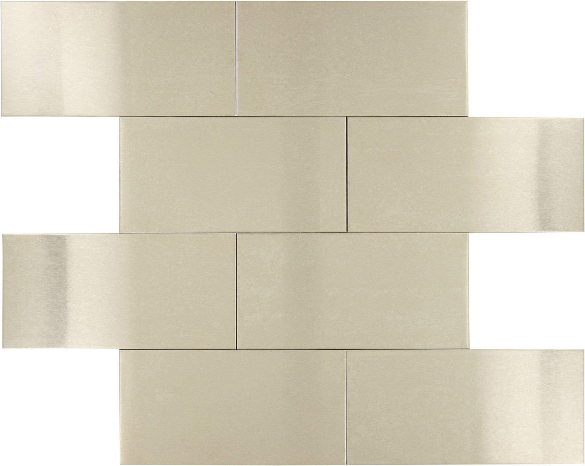 Large Mosaic Stainless Steel 3'' x 6'' Brushed Metal Subway Tile Millenium Products