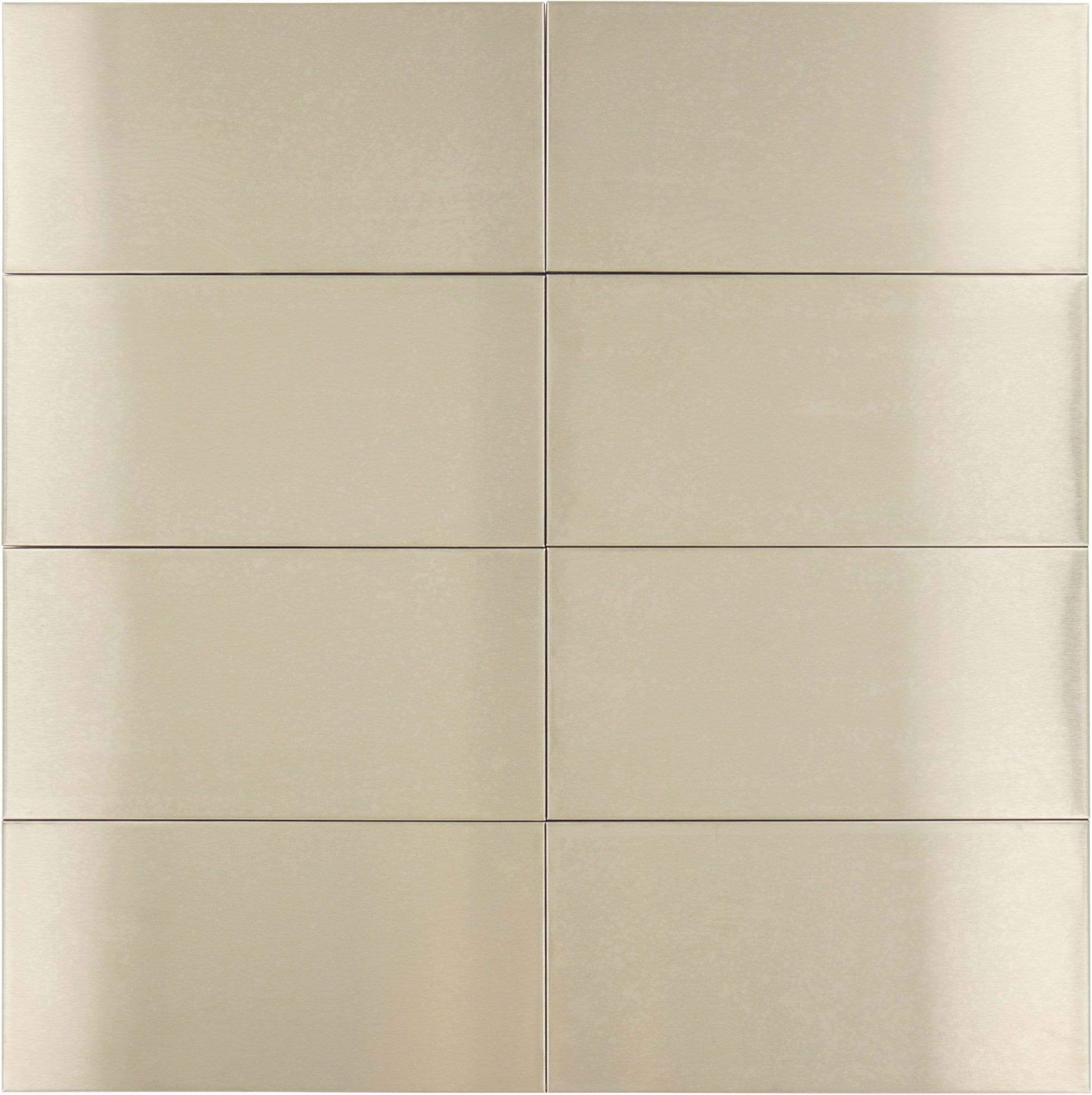 Large Mosaic Stainless Steel 3'' x 6'' Brushed Metal Subway Tile Millenium Products