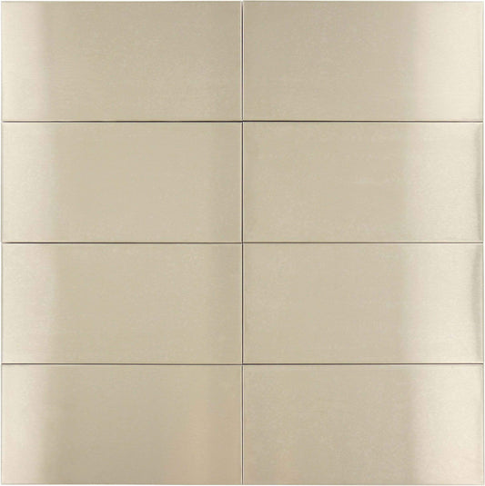 Large Mosaic Stainless Steel 3'' x 6'' Brushed Metal Subway Tile Millenium Products