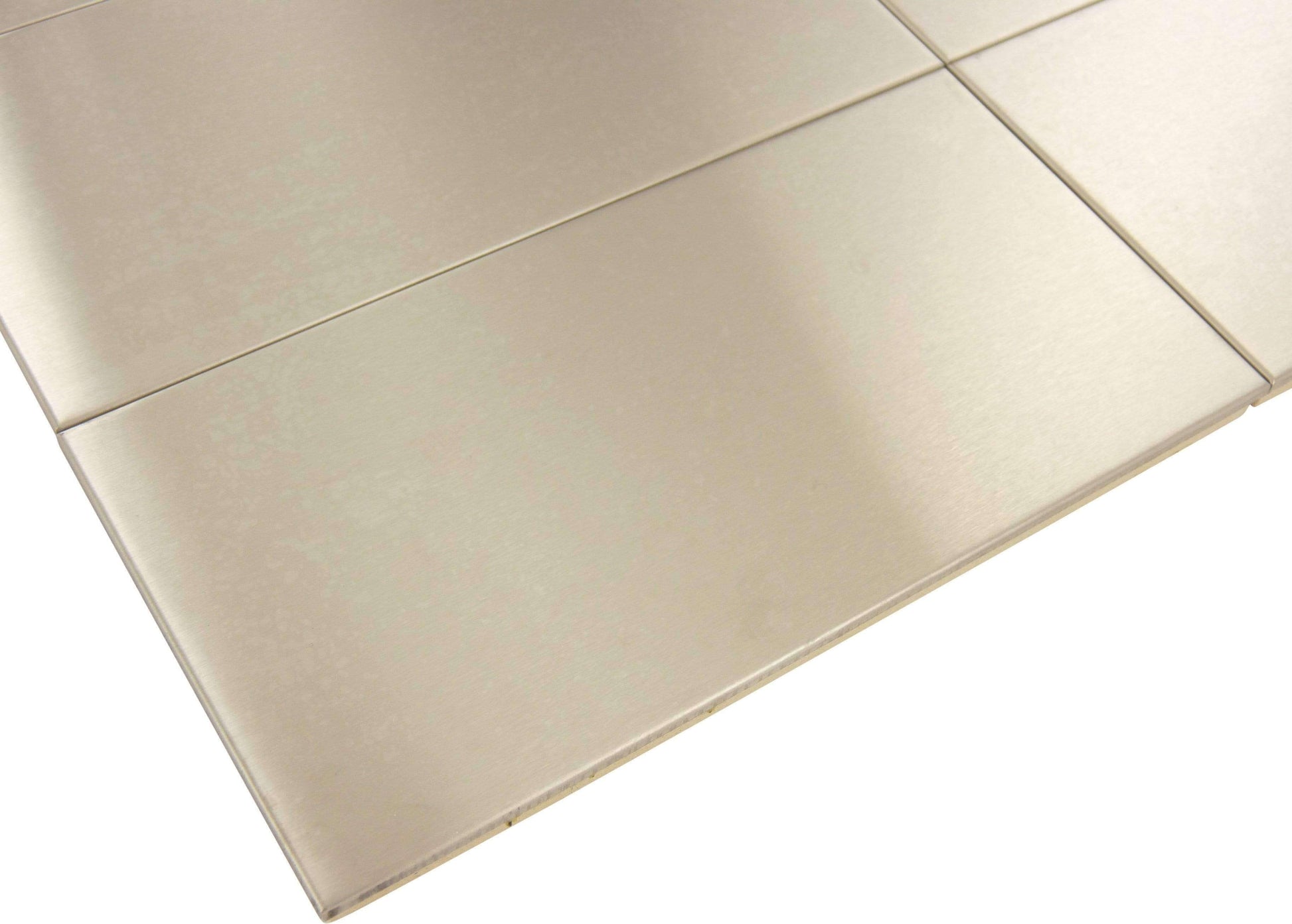 Large Mosaic Stainless Steel 3'' x 6'' Brushed Metal Subway Tile Millenium Products