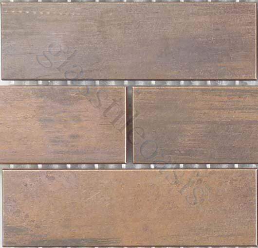 Brick Set Antique Copper 1'' x 4'' Metal Antique Tile Millenium Products