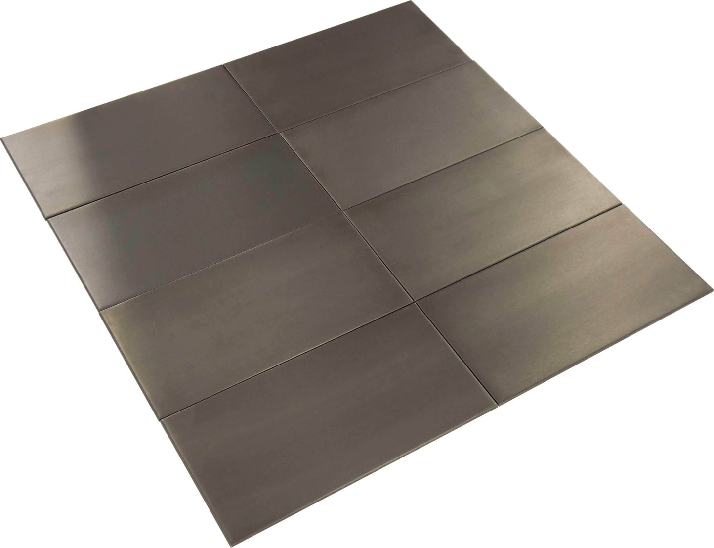 Brushed Gun Metal 3'' x 6'' Stainless Steel Subway Tile Millenium Products