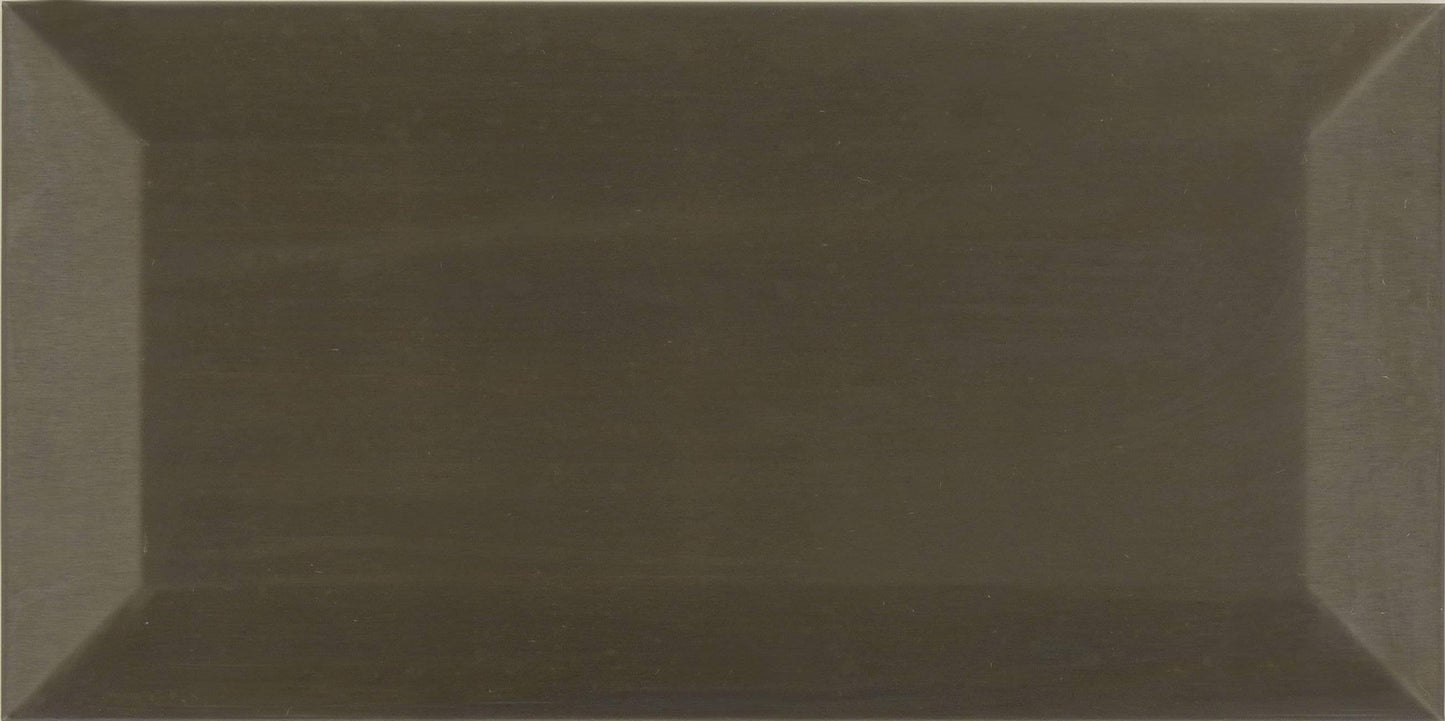 Gun Metal Beveled 3" x 6" Brushed Metal Subway Tile Millenium Products