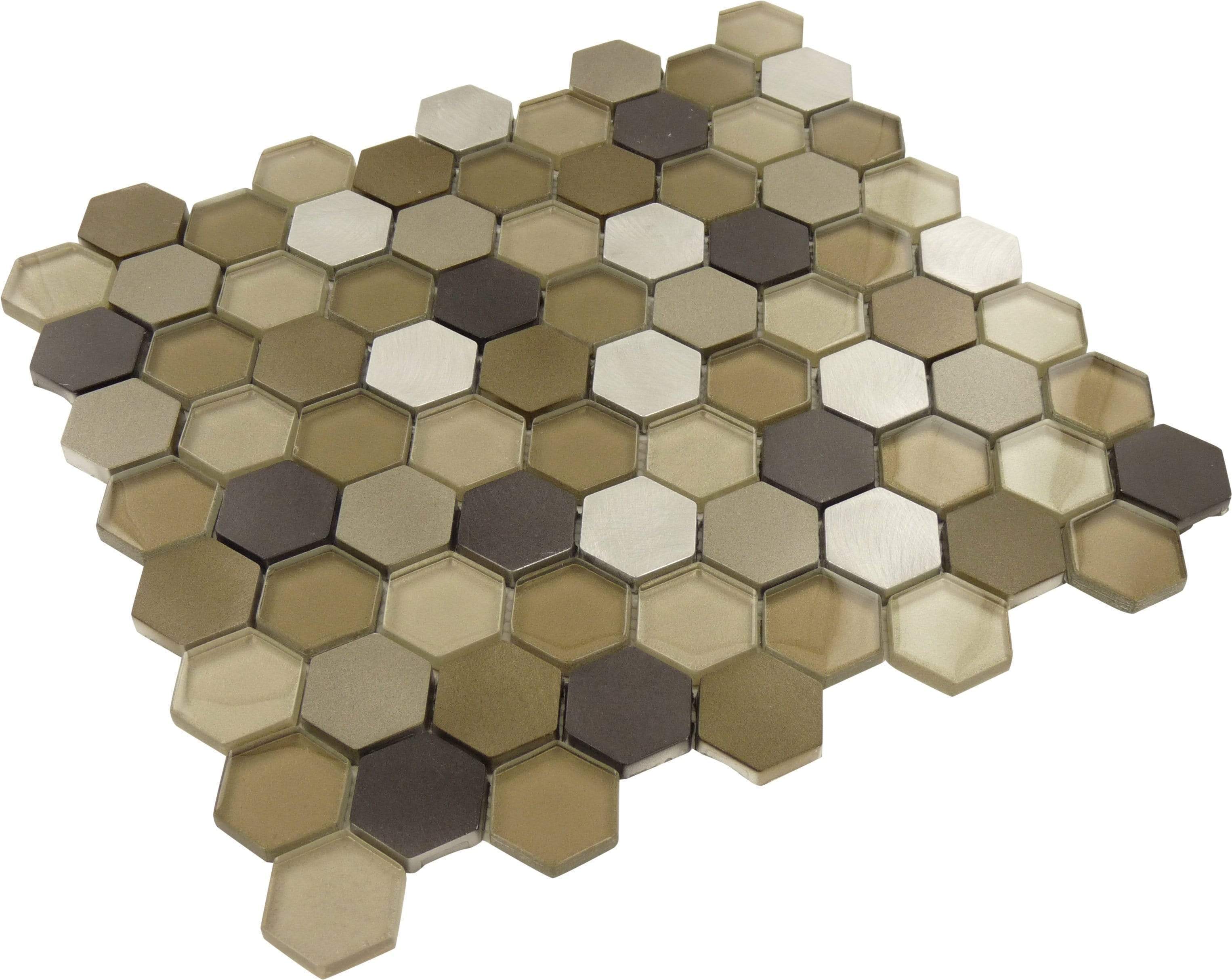 Hickory Hexagon Aluminum and Glass Tile Millenium Products