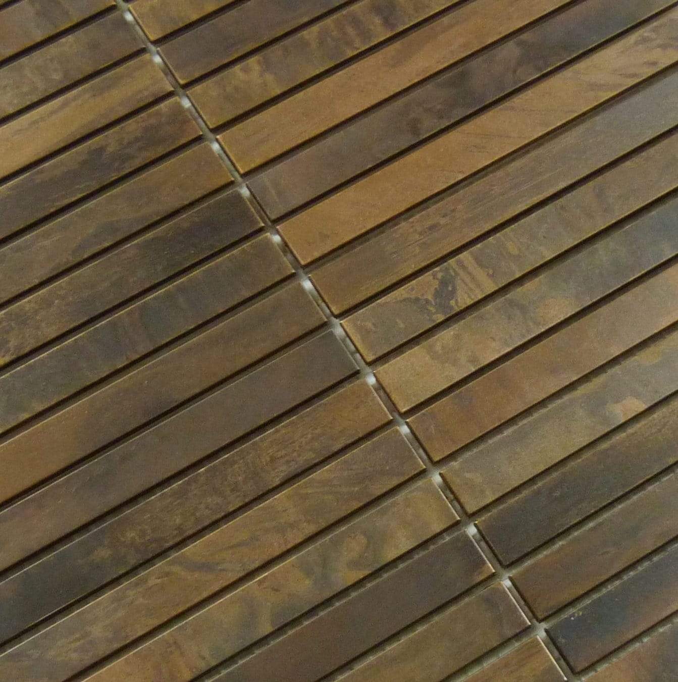 Straight Stack Antique Copper Uniform Brick Metal Tile Millenium Products