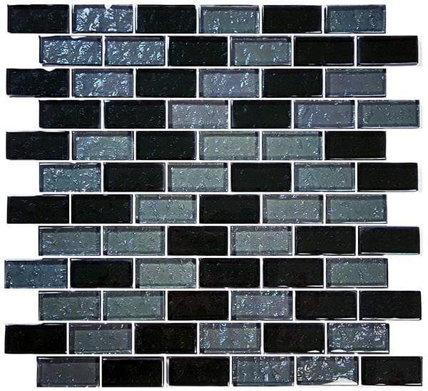 Galaxie Slate 1" x 2" Glossy & Iridescent Glass Pool Tile Ocean Pool Mosaics