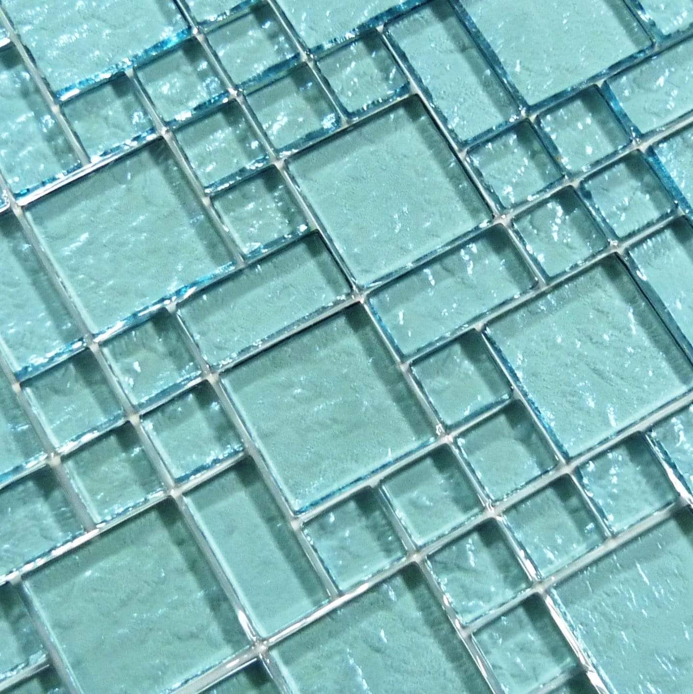 Galaxie Turquoise Mixed Glossy & Iridescent Glass Pool Tile Ocean Pool Mosaics