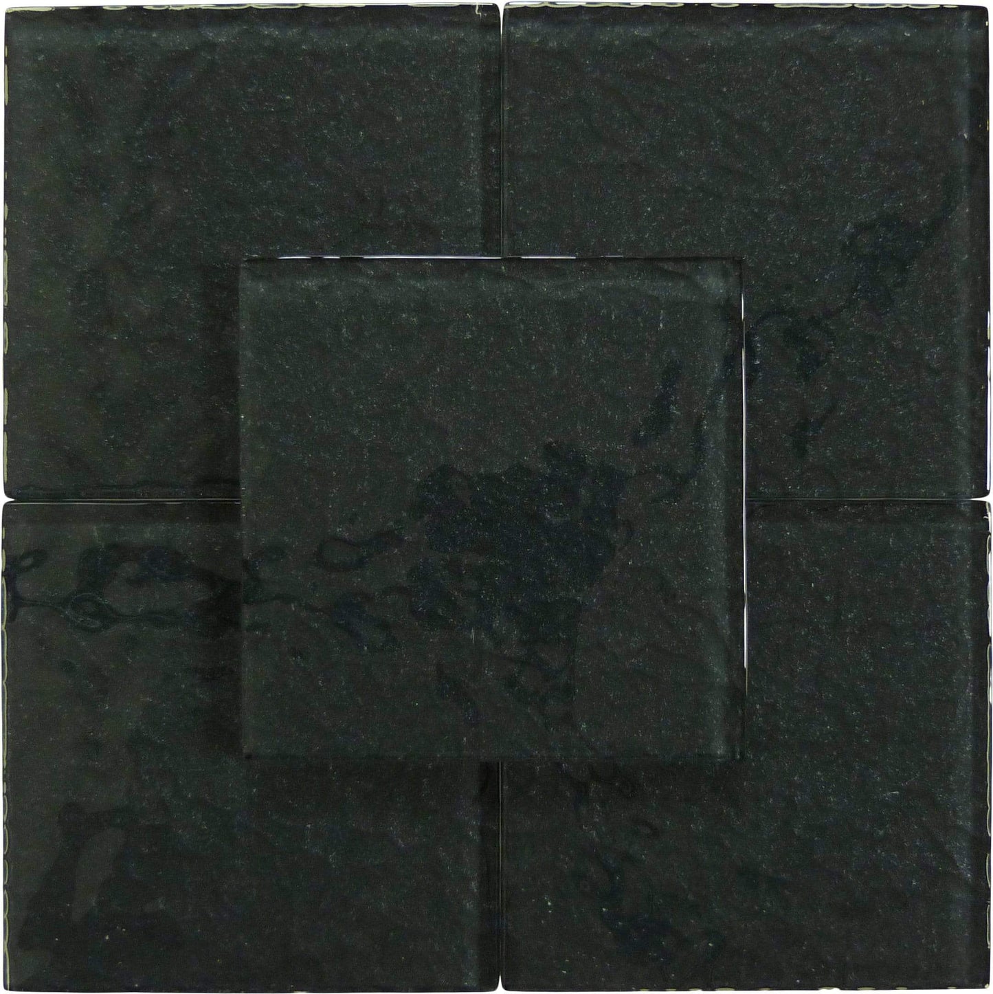 Moonscape Black 6"x6" Ripple Glossy Glass Pool Tile Ocean Pool Mosaics