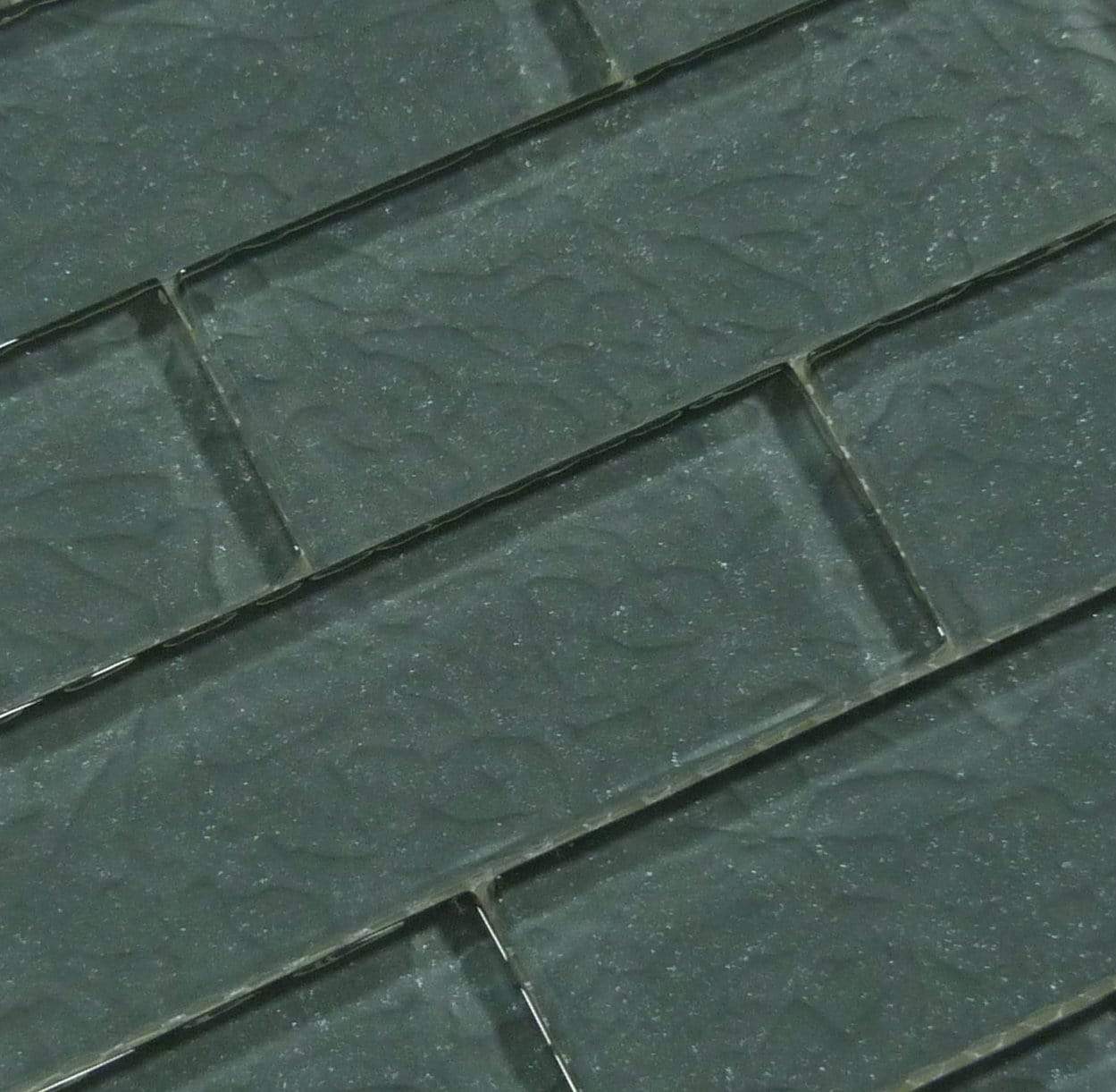 Moonscape Grey 2"x6" Ripple Glossy Glass Pool Tile Ocean Pool Mosaics