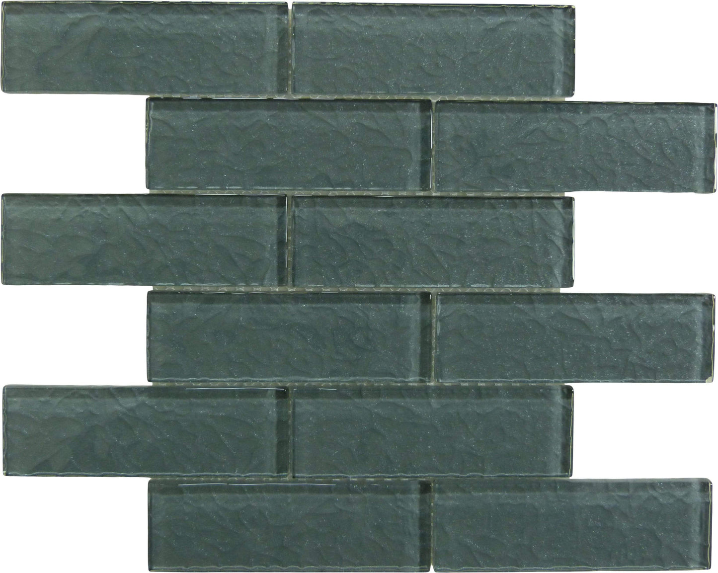 Moonscape Grey 2"x6" Ripple Glossy Glass Pool Tile Ocean Pool Mosaics