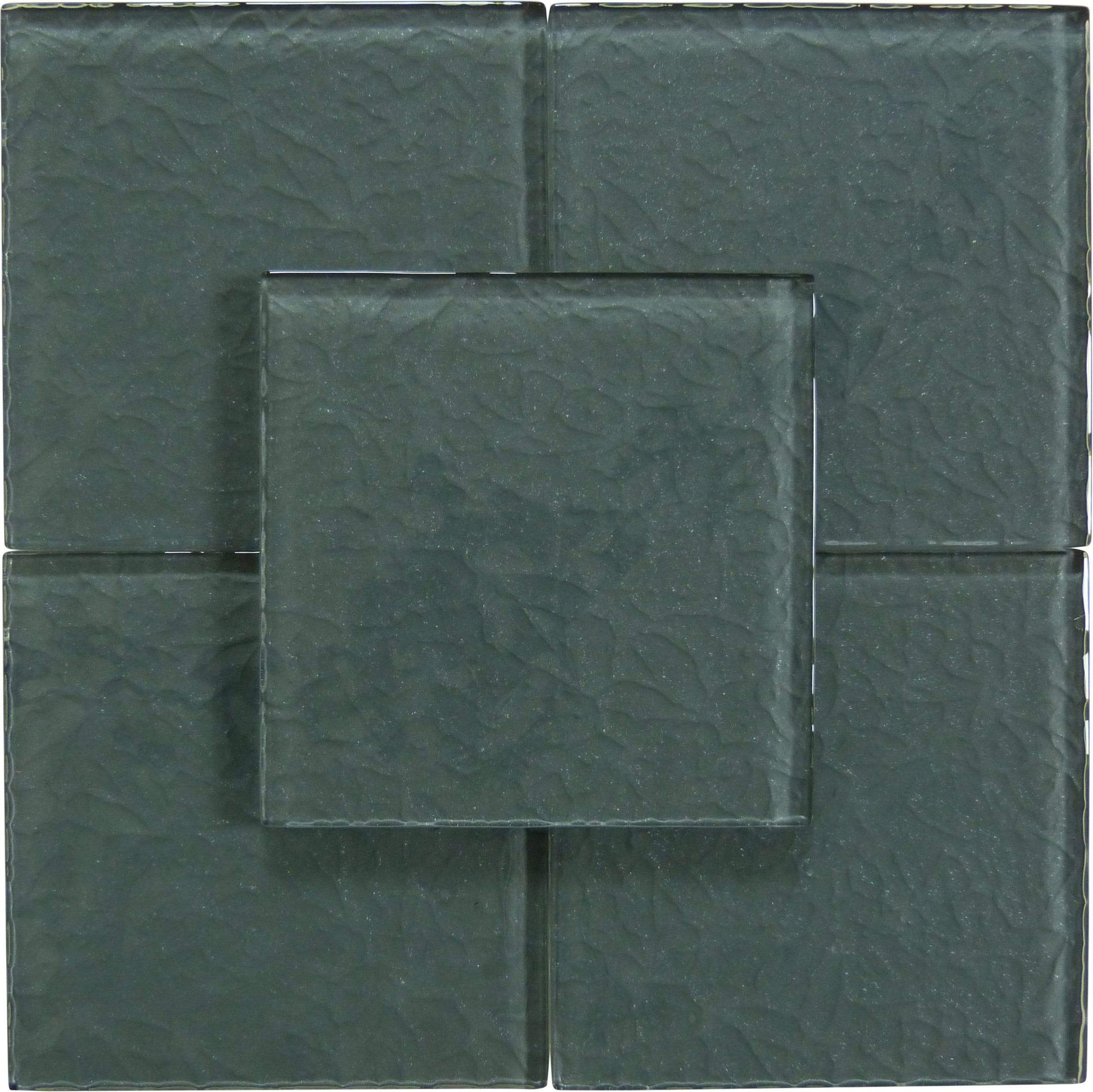 Moonscape Grey 6"x6" Ripple Glossy Glass Pool Tile Ocean Pool Mosaics