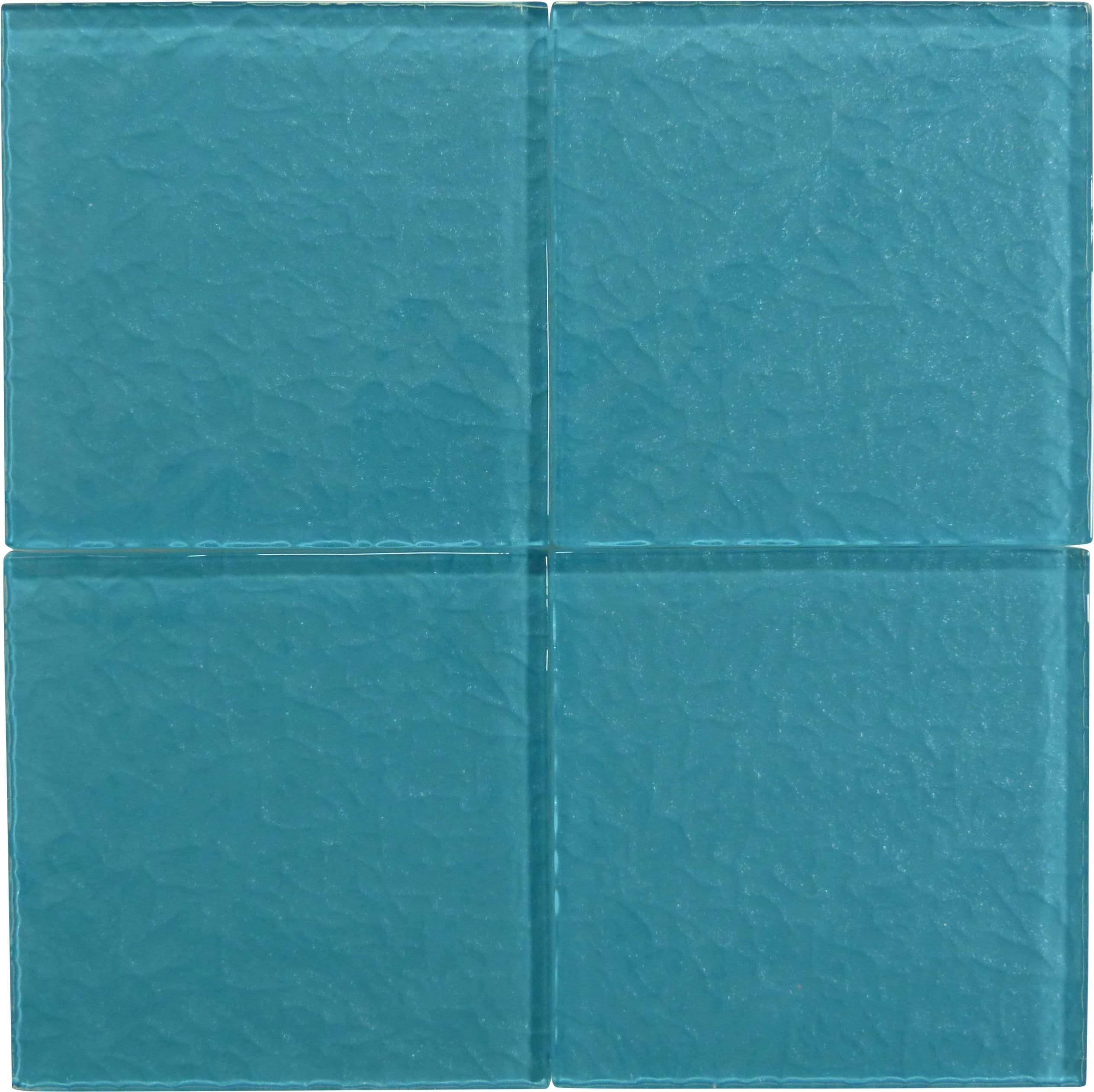 Moonscape Turquoise 6"x6" Ripple Glossy Glass Pool Tile Ocean Pool Mosaics