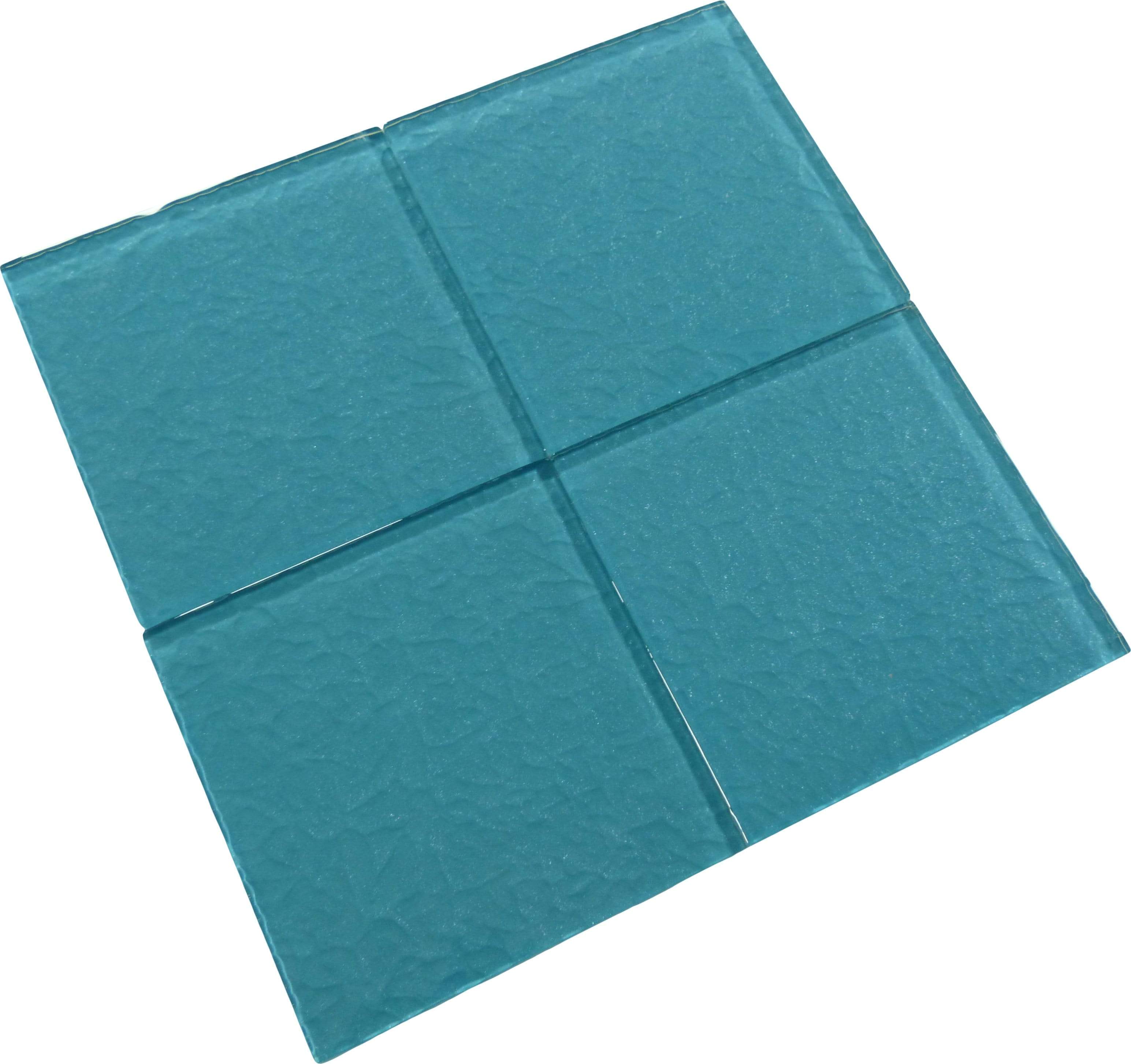 Moonscape Turquoise 6"x6" Ripple Glossy Glass Pool Tile Ocean Pool Mosaics