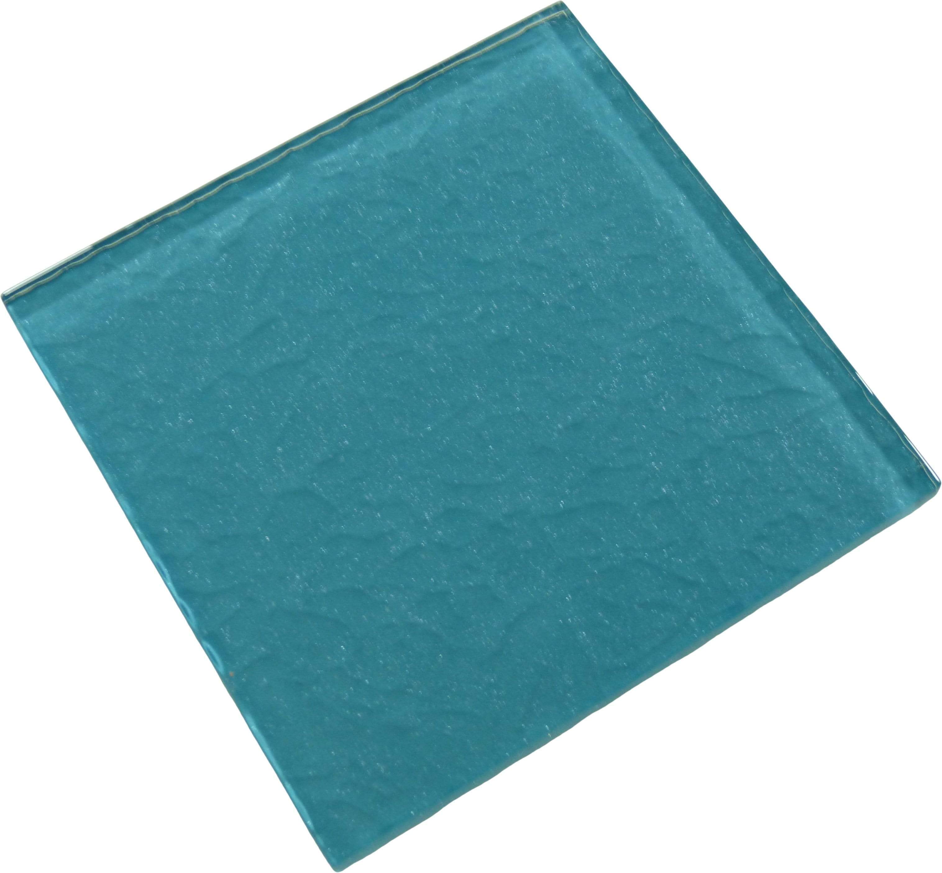 Moonscape Turquoise 6"x6" Ripple Glossy Glass Pool Tile Ocean Pool Mosaics