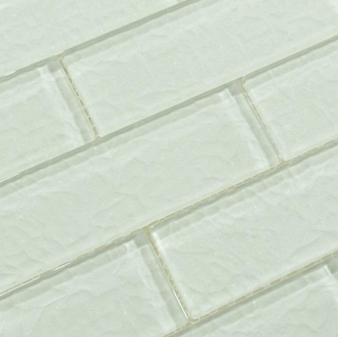 Moonscape White 2"x6" Ripple Glossy Glass Pool Tile Ocean Pool Mosaics