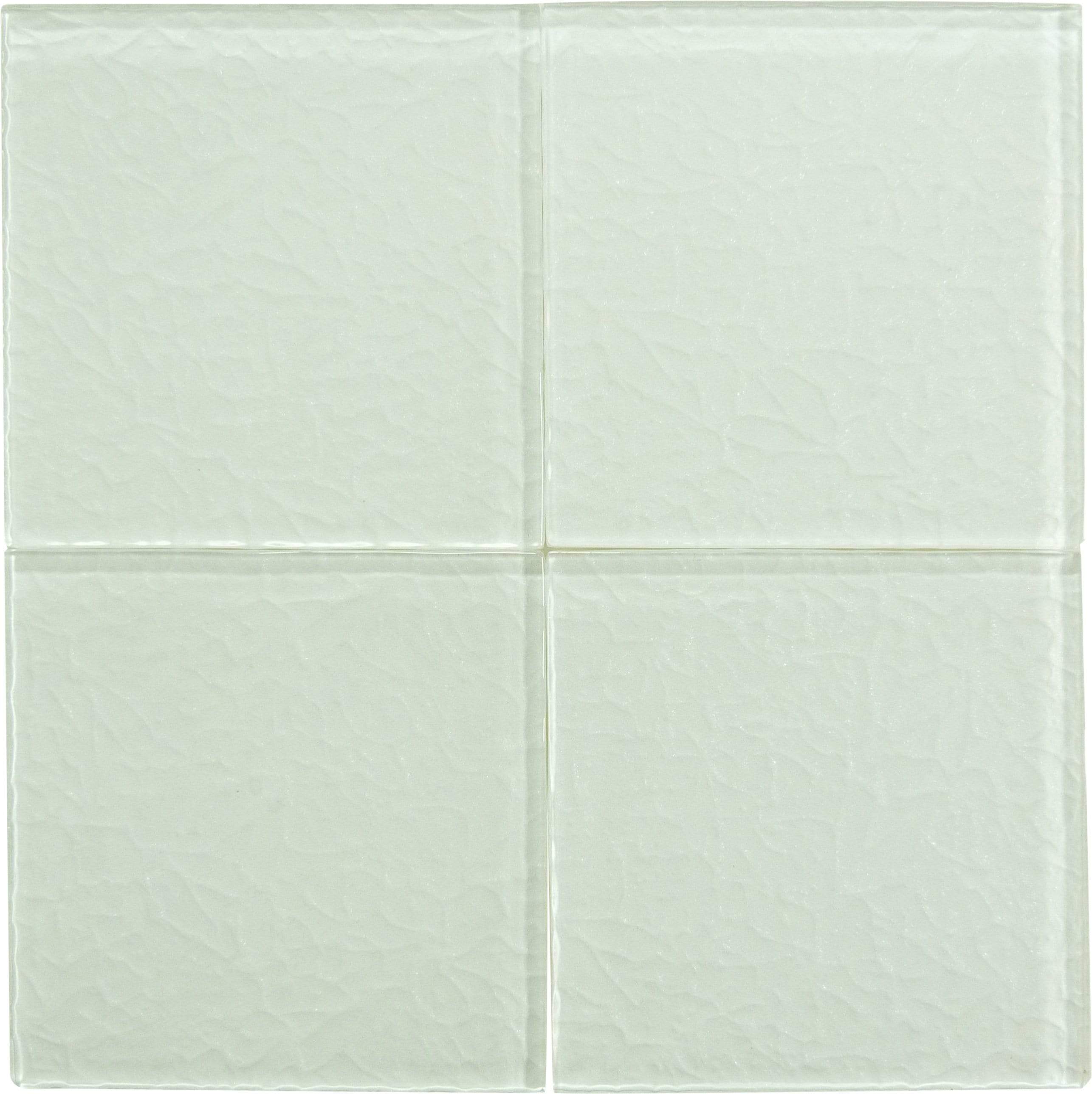 Moonscape White 6"x6" Ripple Glossy Glass Pool Tile Ocean Pool Mosaics