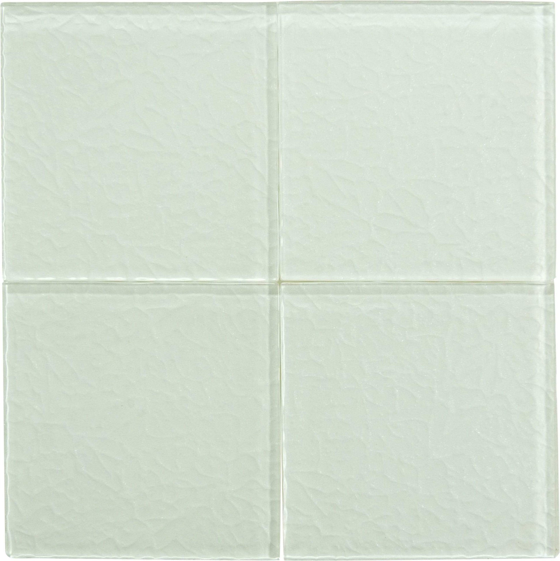 Moonscape White 6"x6" Ripple Glossy Glass Pool Tile Ocean Pool Mosaics