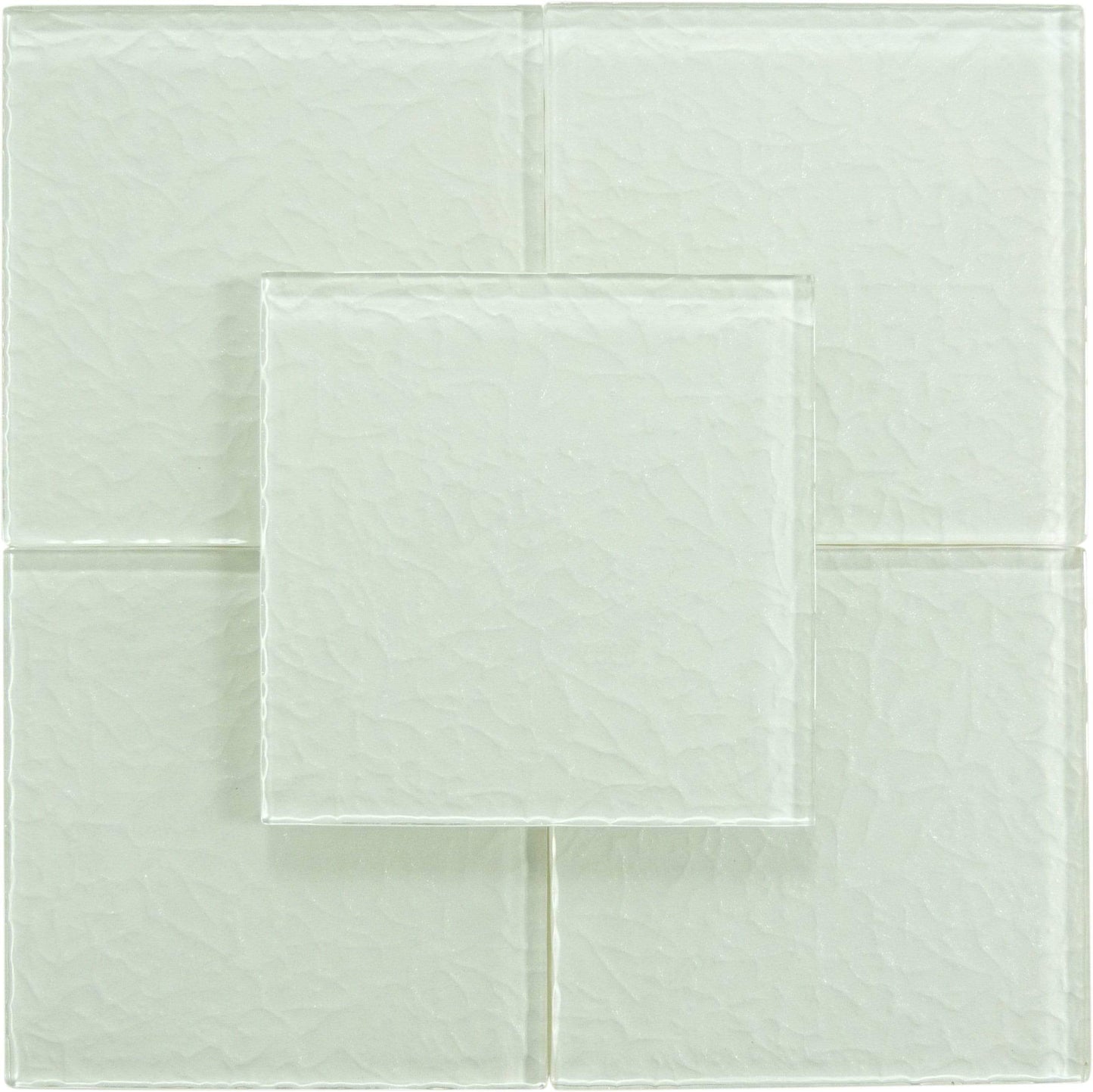 Moonscape White 6"x6" Ripple Glossy Glass Pool Tile Ocean Pool Mosaics