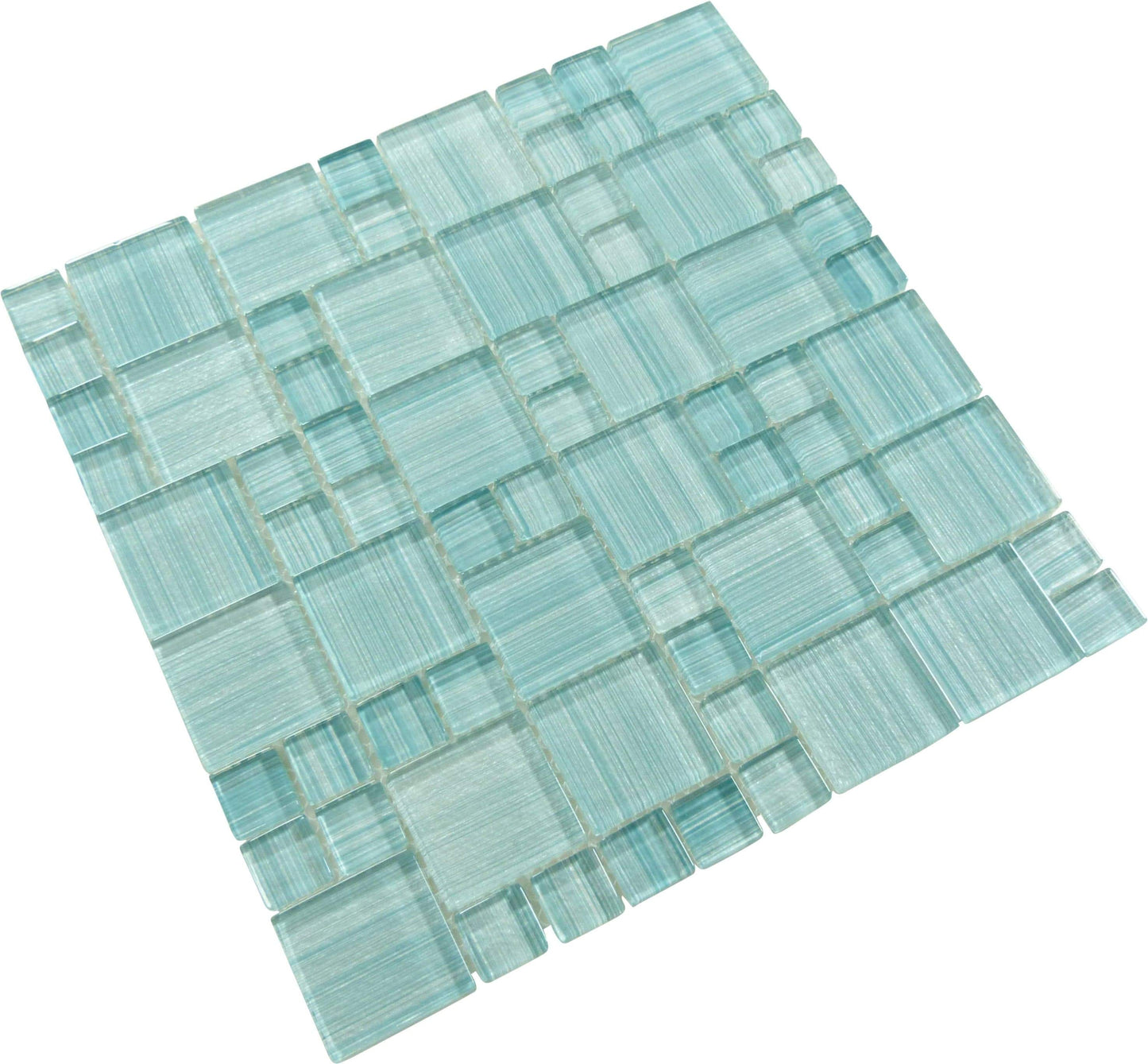 Watercolors Seafoam Blend Green Mixed Glossy Glass Pool Tile Ocean Pool Mosaics