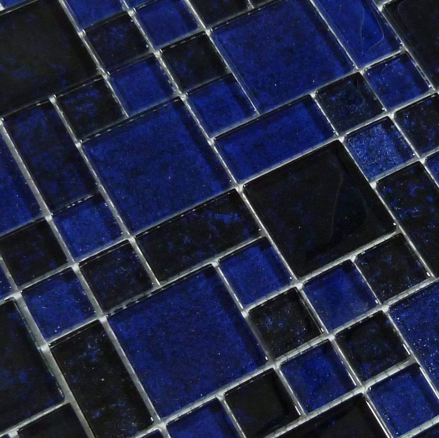Egyptian Sapphire Blue Unique Shapes Glossy Glass Pool Tile Ocean Pool Mosaics