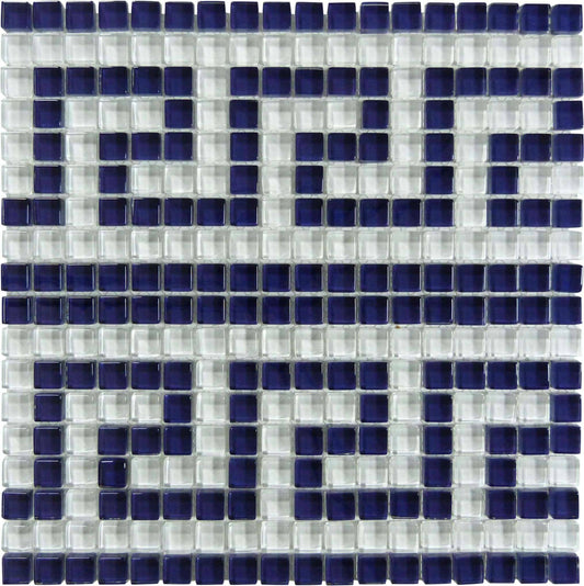 Darling Indigo Blue 5/8" x 5/8" Glossy Glass Pool Tile Ocean Pool Mosaics