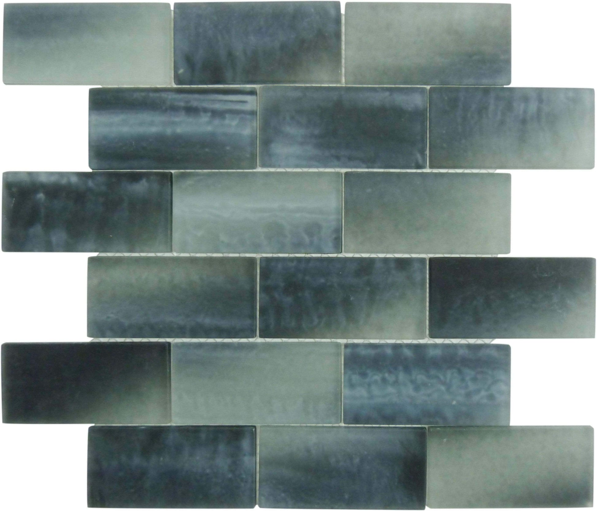 Frosted Night Grey 2" x 4" Glass Subway Pool Tile Ocean Pool Mosaics