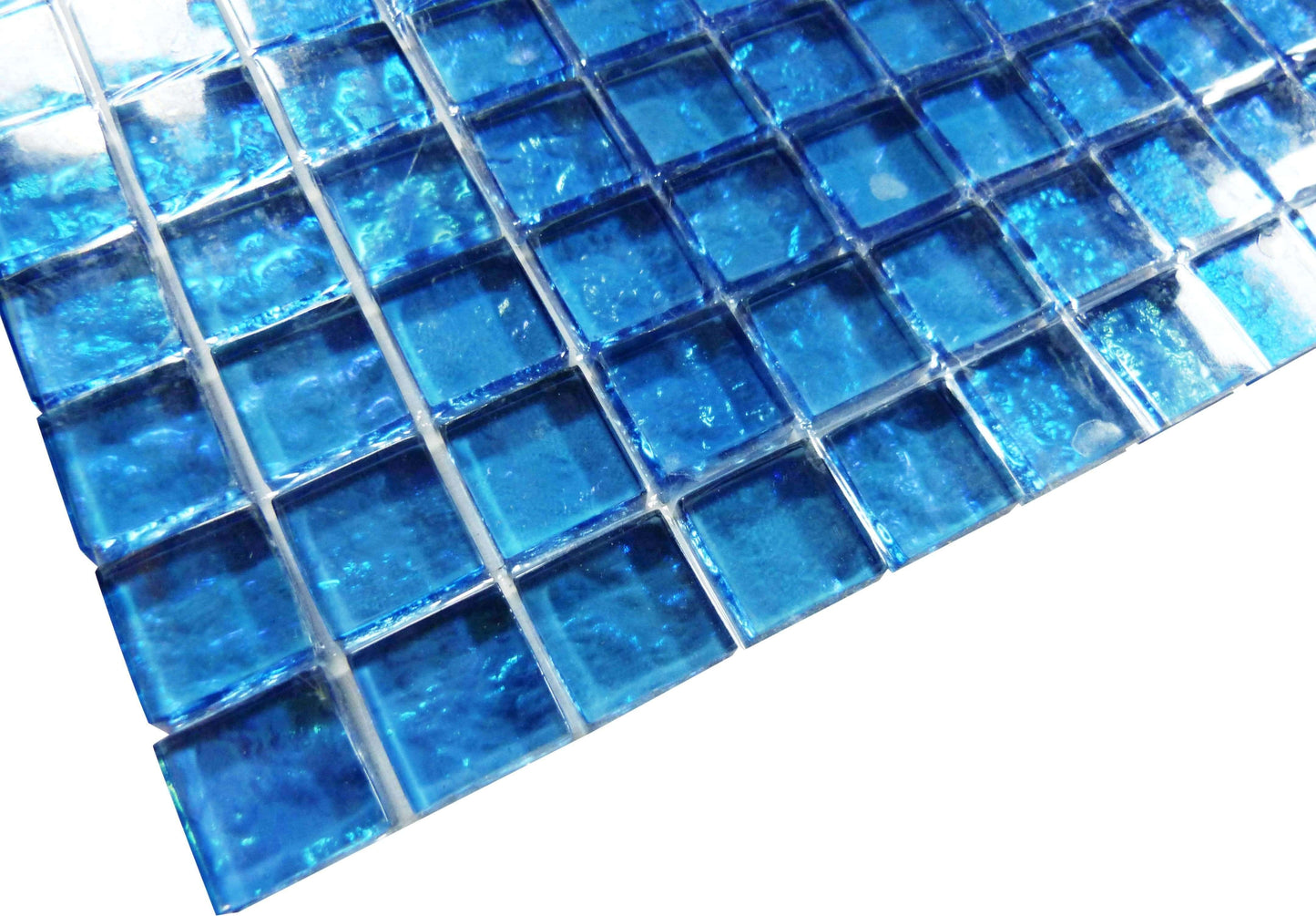 Galaxie Blue 1" x 1" Iridescent Glossy Glass Pool Tile Ocean Pool Mosaics