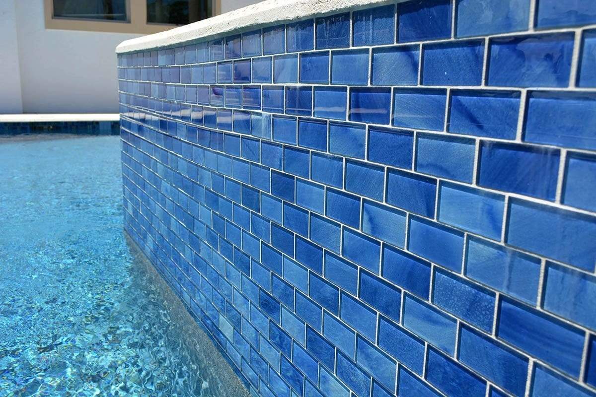 Stratus Blue 2" x 4" Glossy Glass Subway Pool Tile Ocean Pool Mosaics