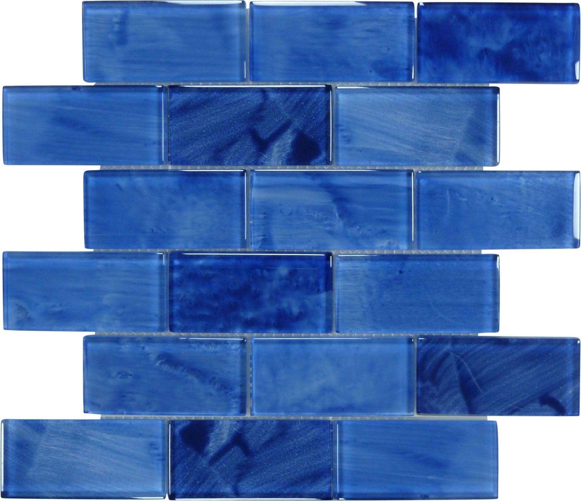 Stratus Blue 2" x 4" Glossy Glass Subway Pool Tile Ocean Pool Mosaics