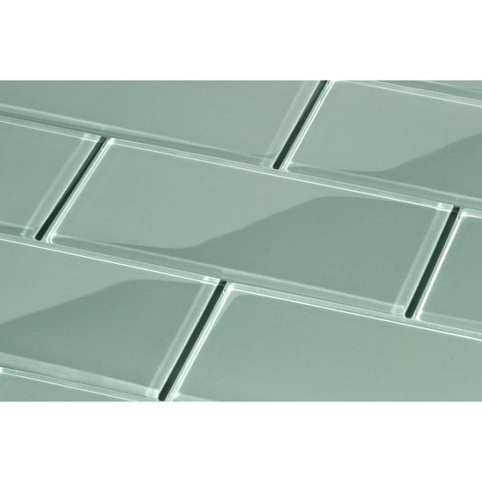 Slate Grey 3'' x 6'' Glossy Glass Subway Tile Pacific Tile