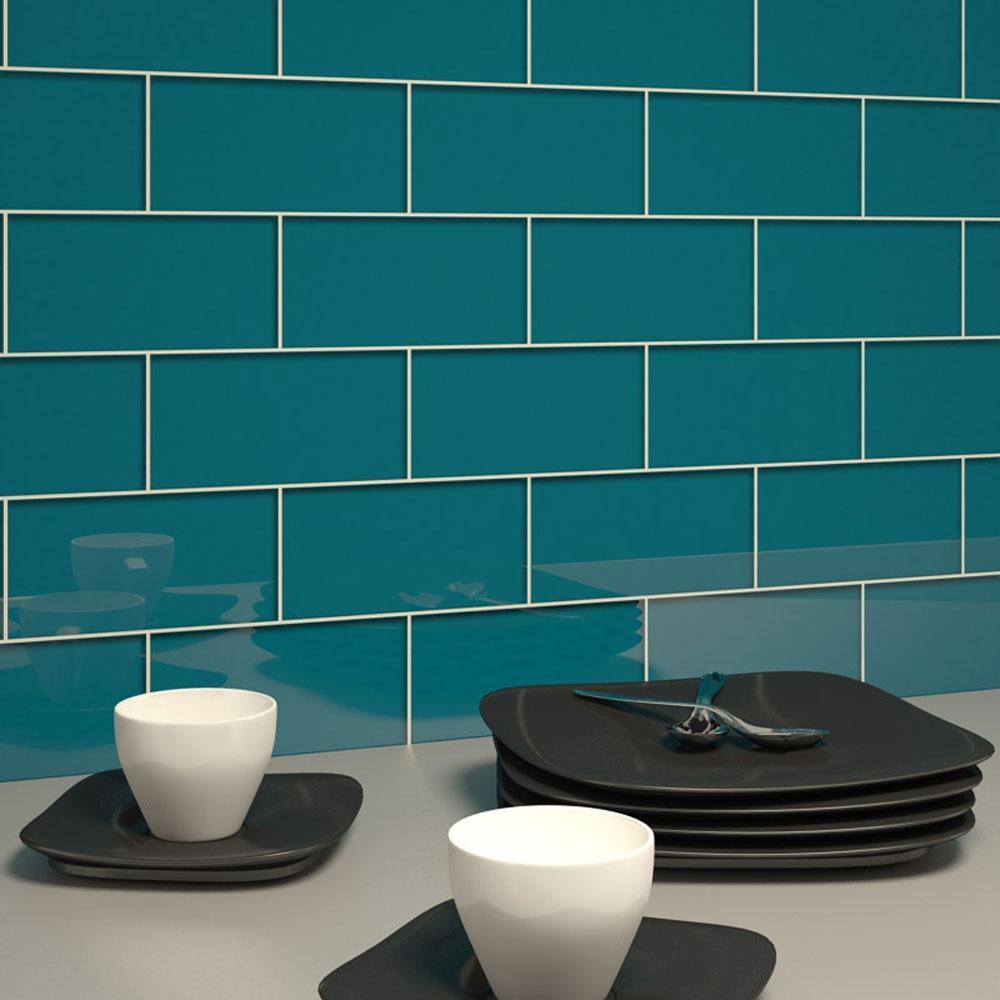 Dark Teal Green 3'' x 6'' Glossy Glass Subway Tile Pacific Tile