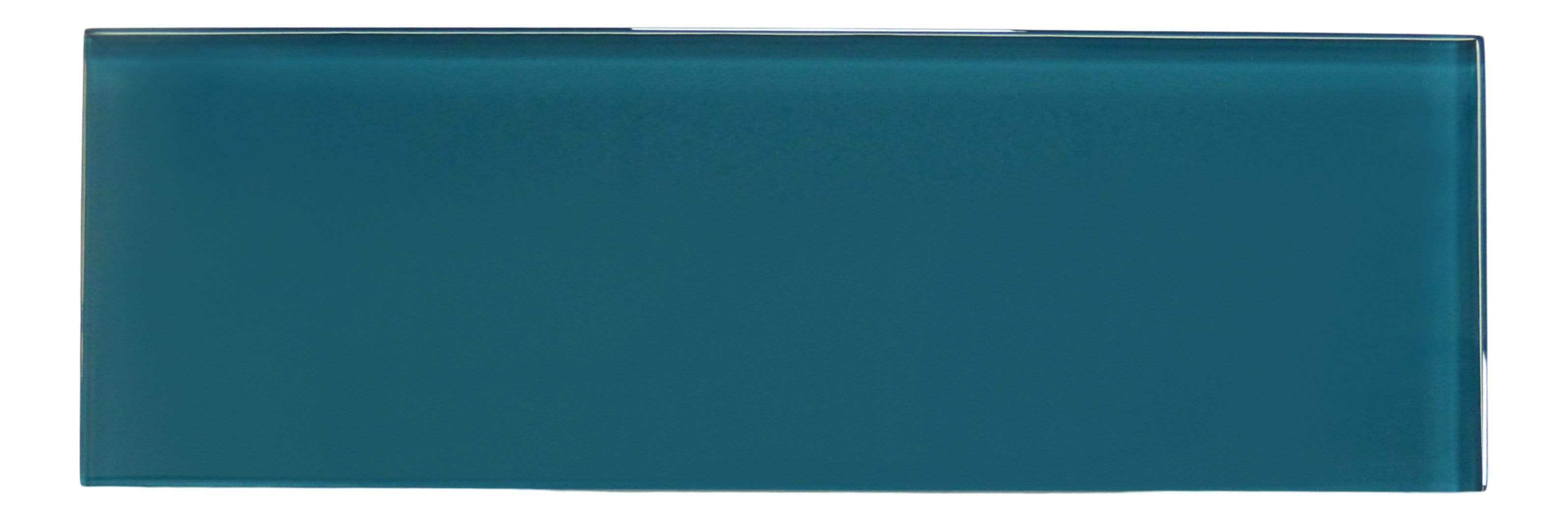 Dark Teal Green 4" x 12" Glossy Glass Subway Tile Pacific Tile
