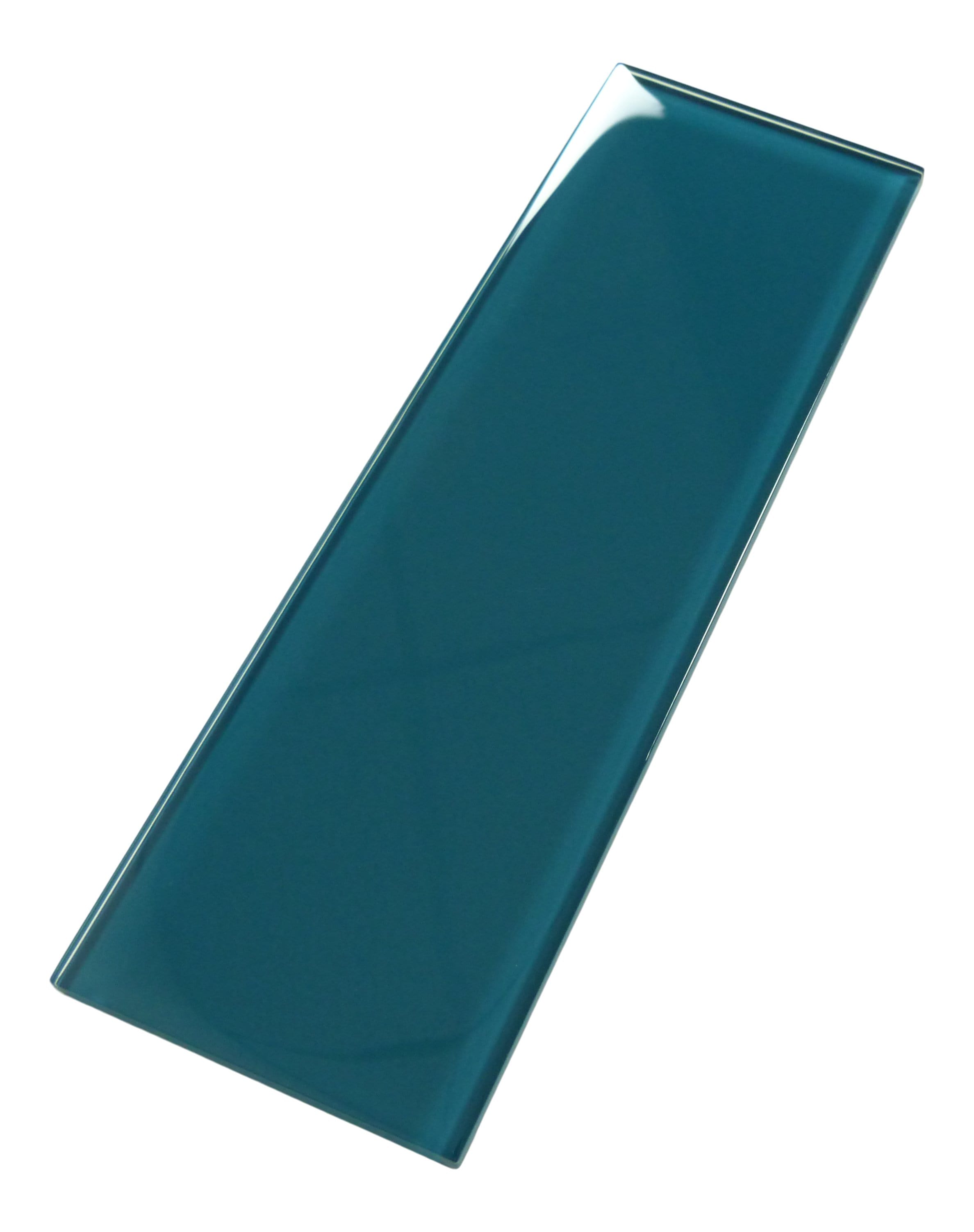Dark Teal Green 4" x 12" Glossy Glass Subway Tile Pacific Tile