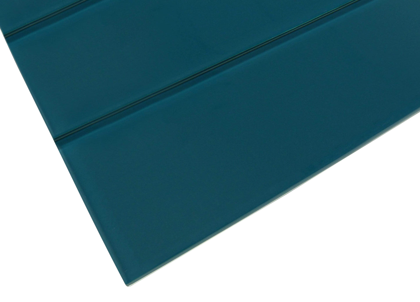 Dark Teal Green 4" x 12" Glossy Glass Subway Tile Pacific Tile