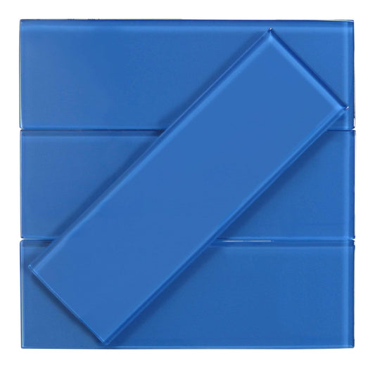 Denim Blue 4" x 12" Glossy Glass Subway Tile Pacific Tile