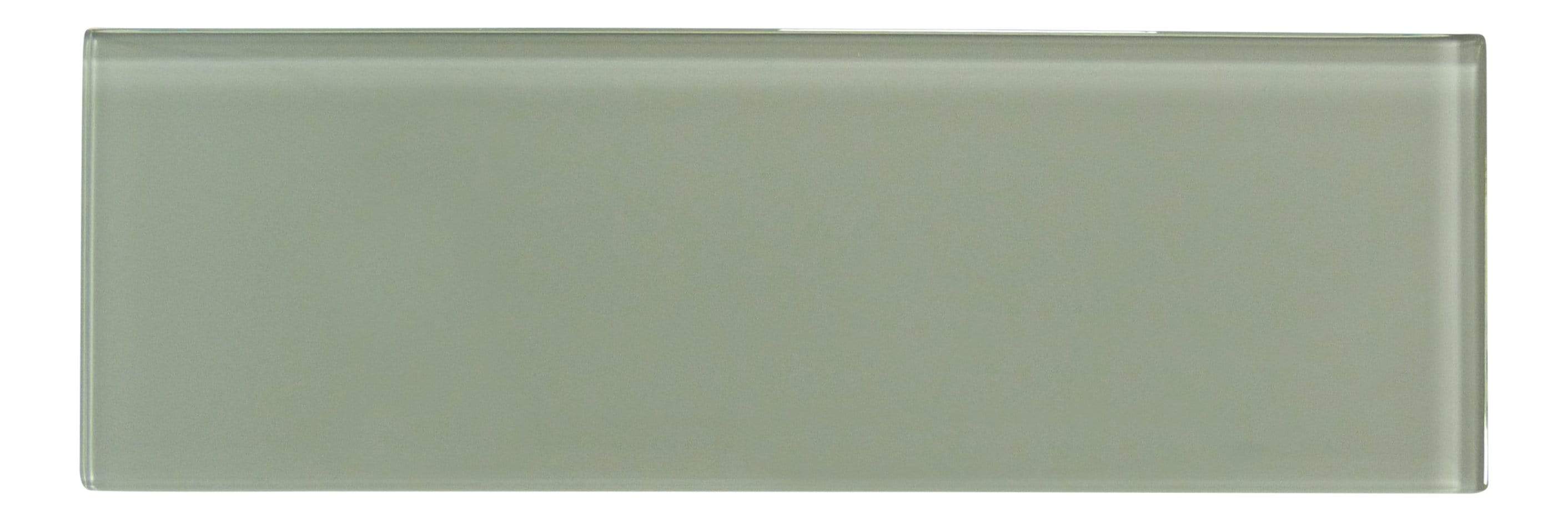 Light Grey 4" x 12" Glossy Glass Subway Tile Pacific Tile