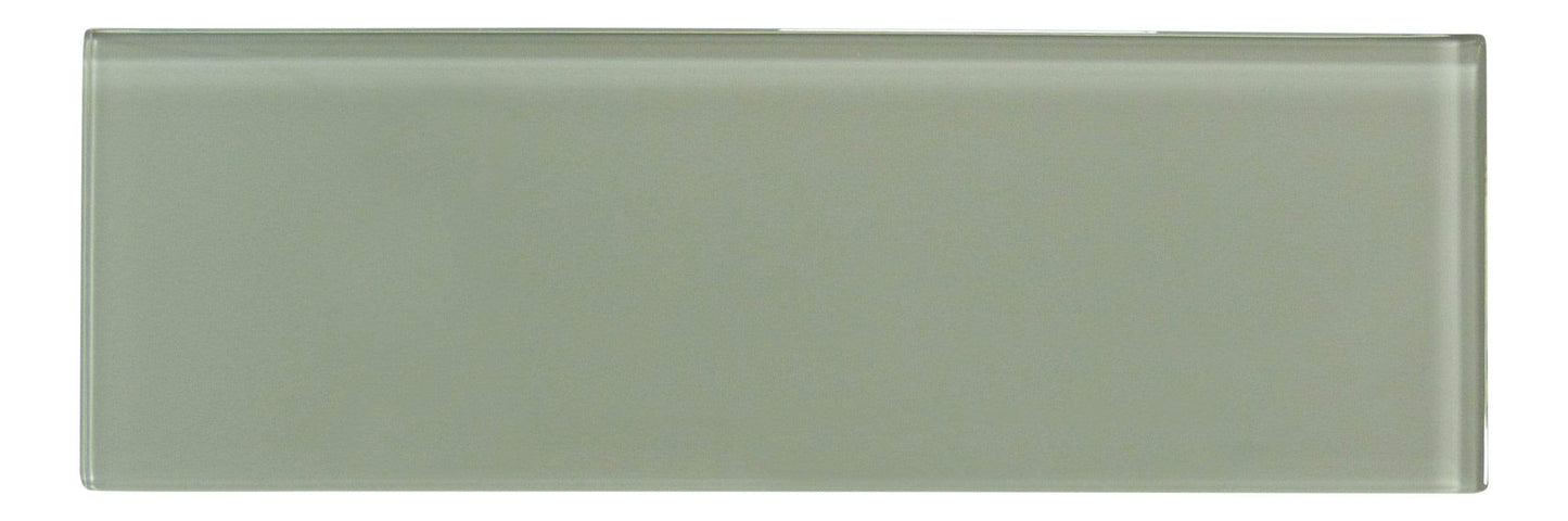 Light Grey 4" x 12" Glossy Glass Subway Tile Pacific Tile