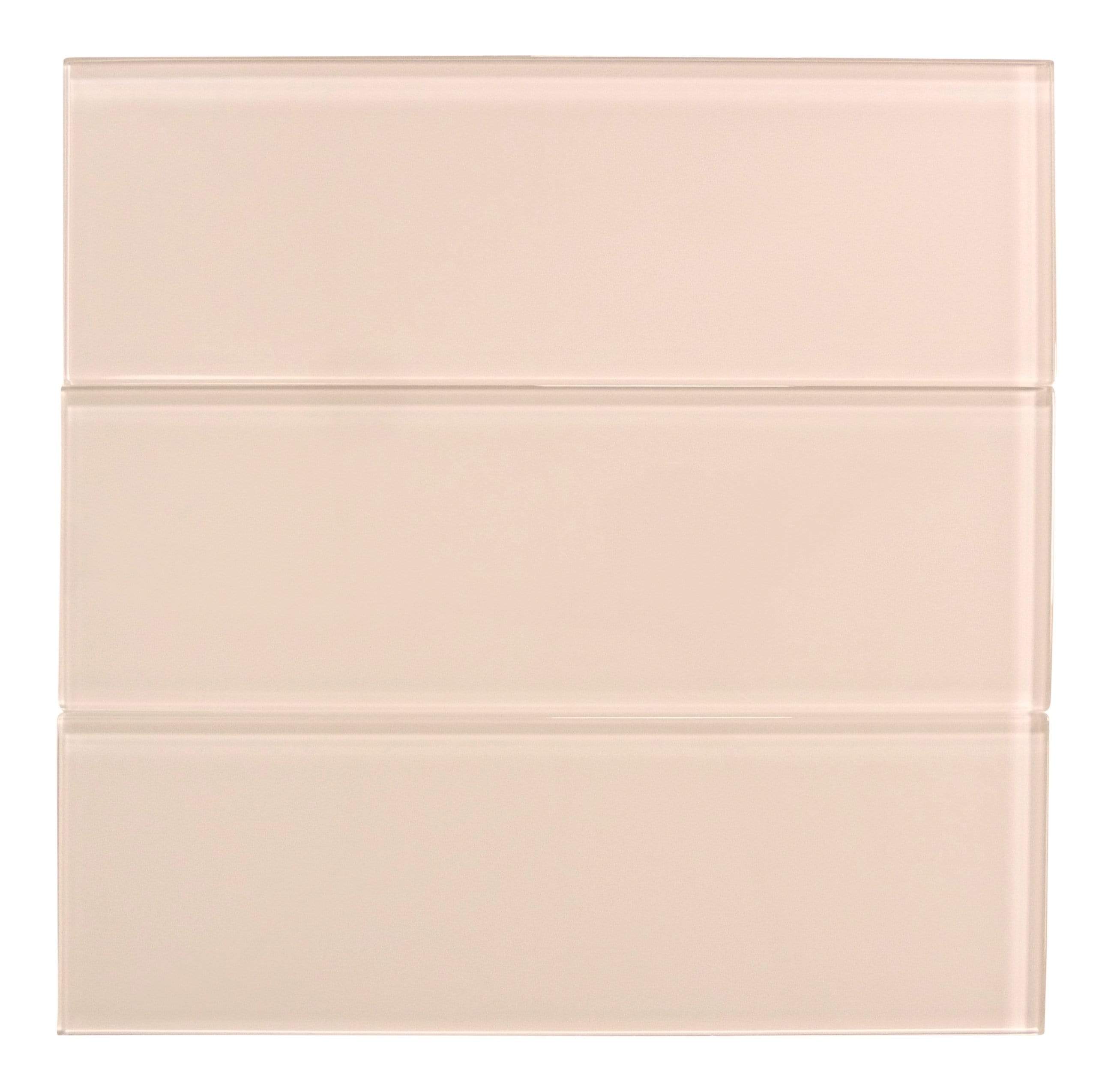 Rose Pale Pink 4" x 12" Glossy Glass Subway Tile Pacific Tile