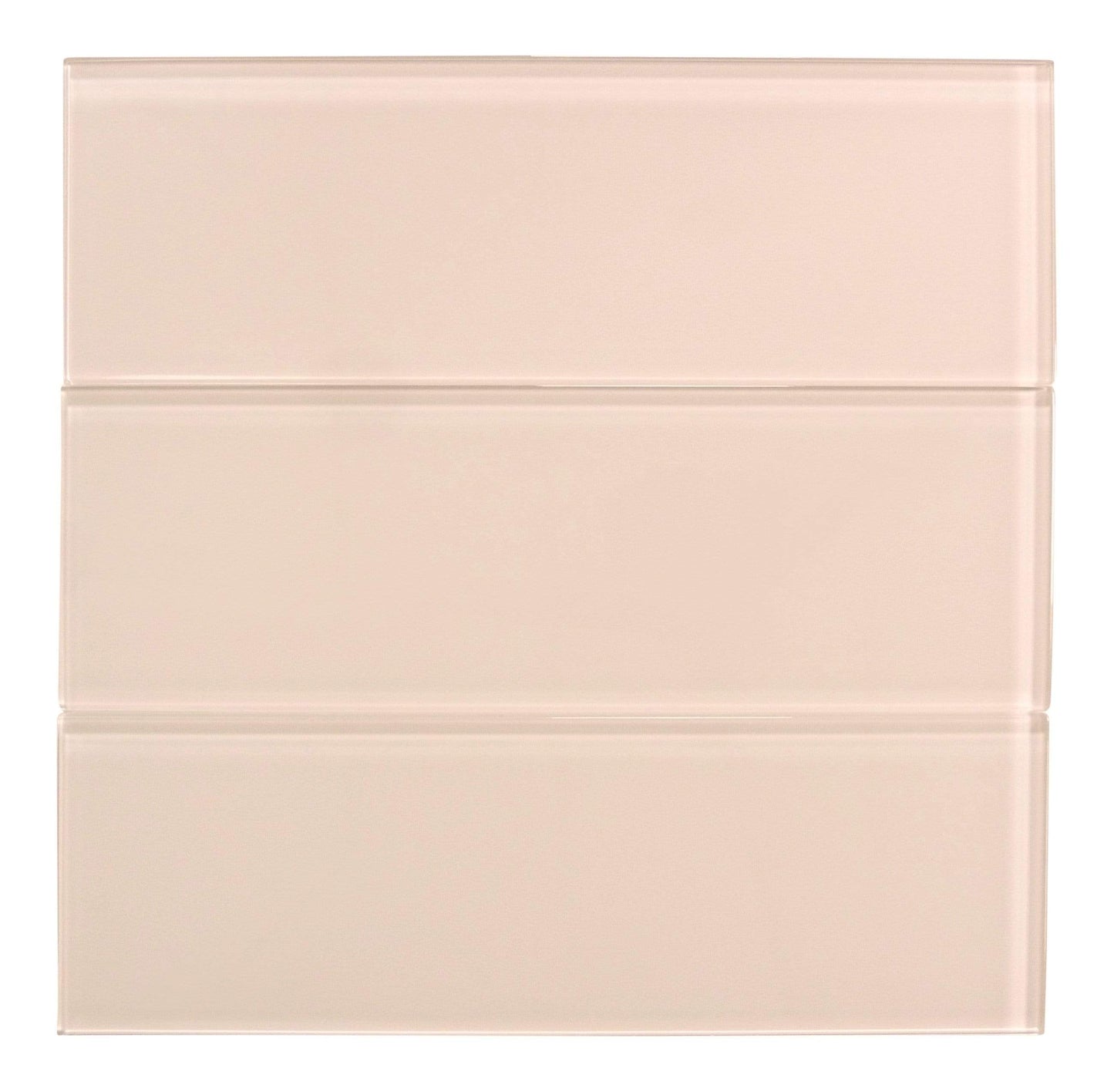 Rose Pale Pink 4" x 12" Glossy Glass Subway Tile Pacific Tile