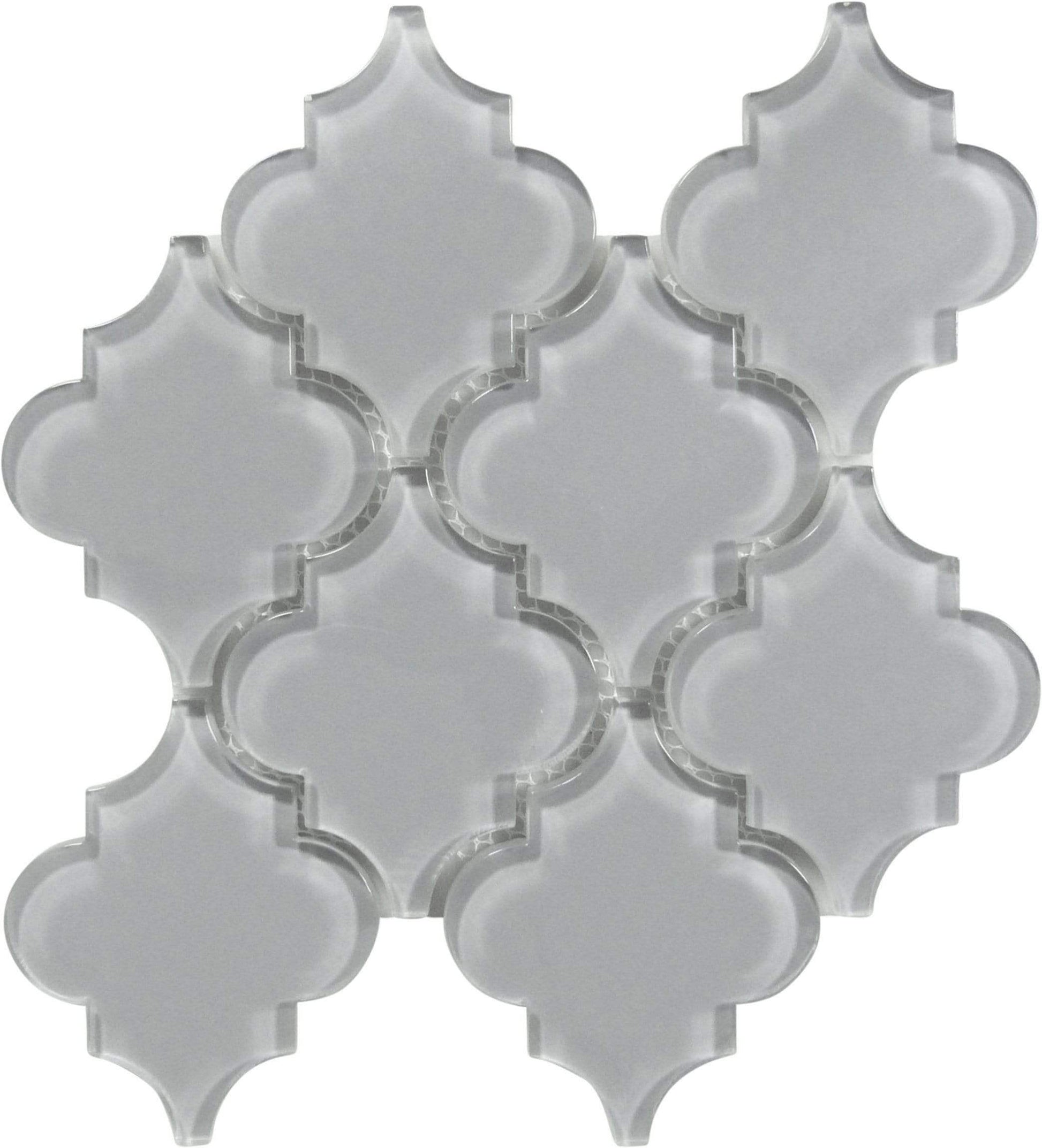 Smoke Grey Arabesque Glossy Glass Tile Pacific Tile